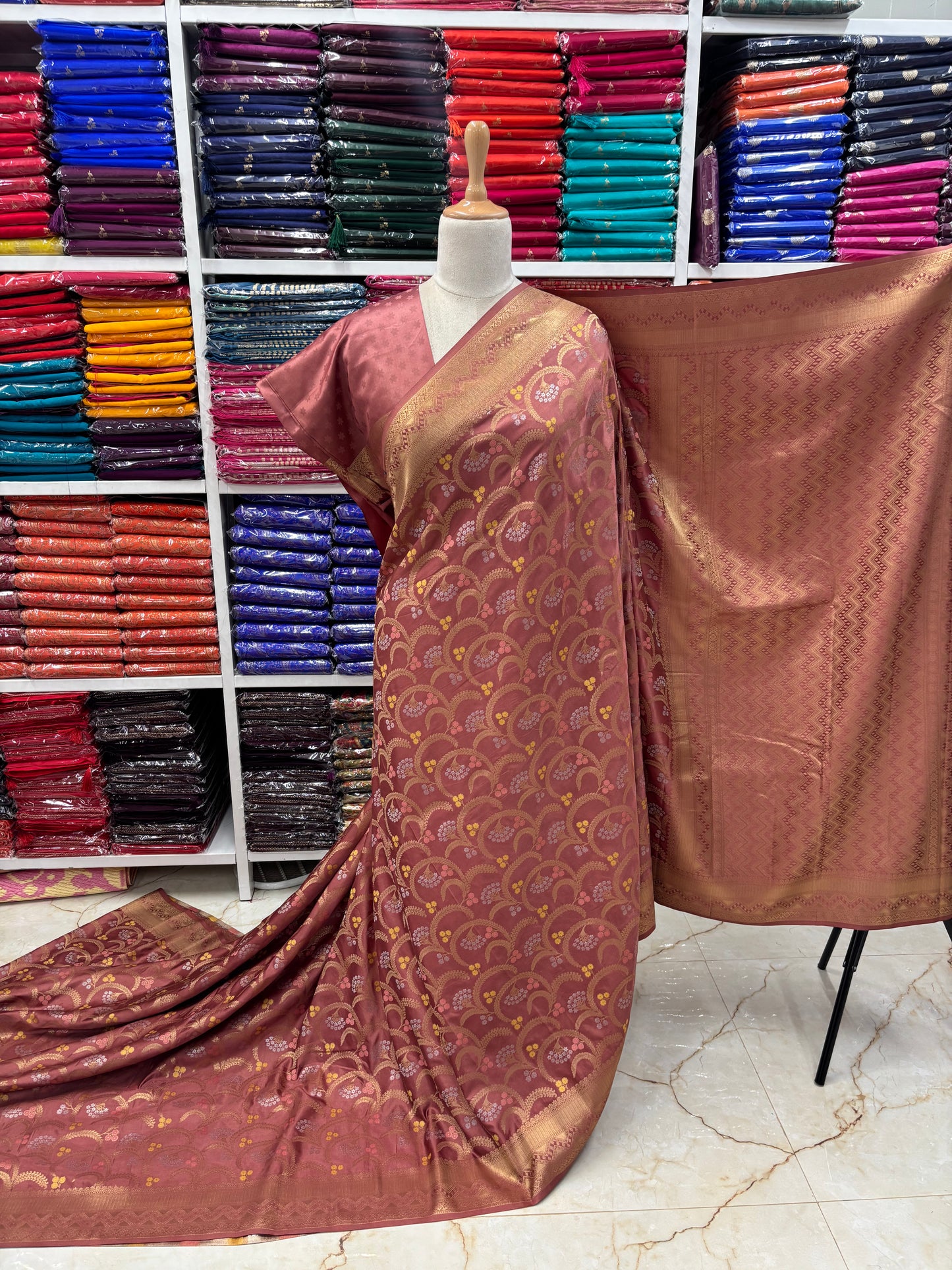 Banarasi Crepe Satin (Jal Pattern with Meena)