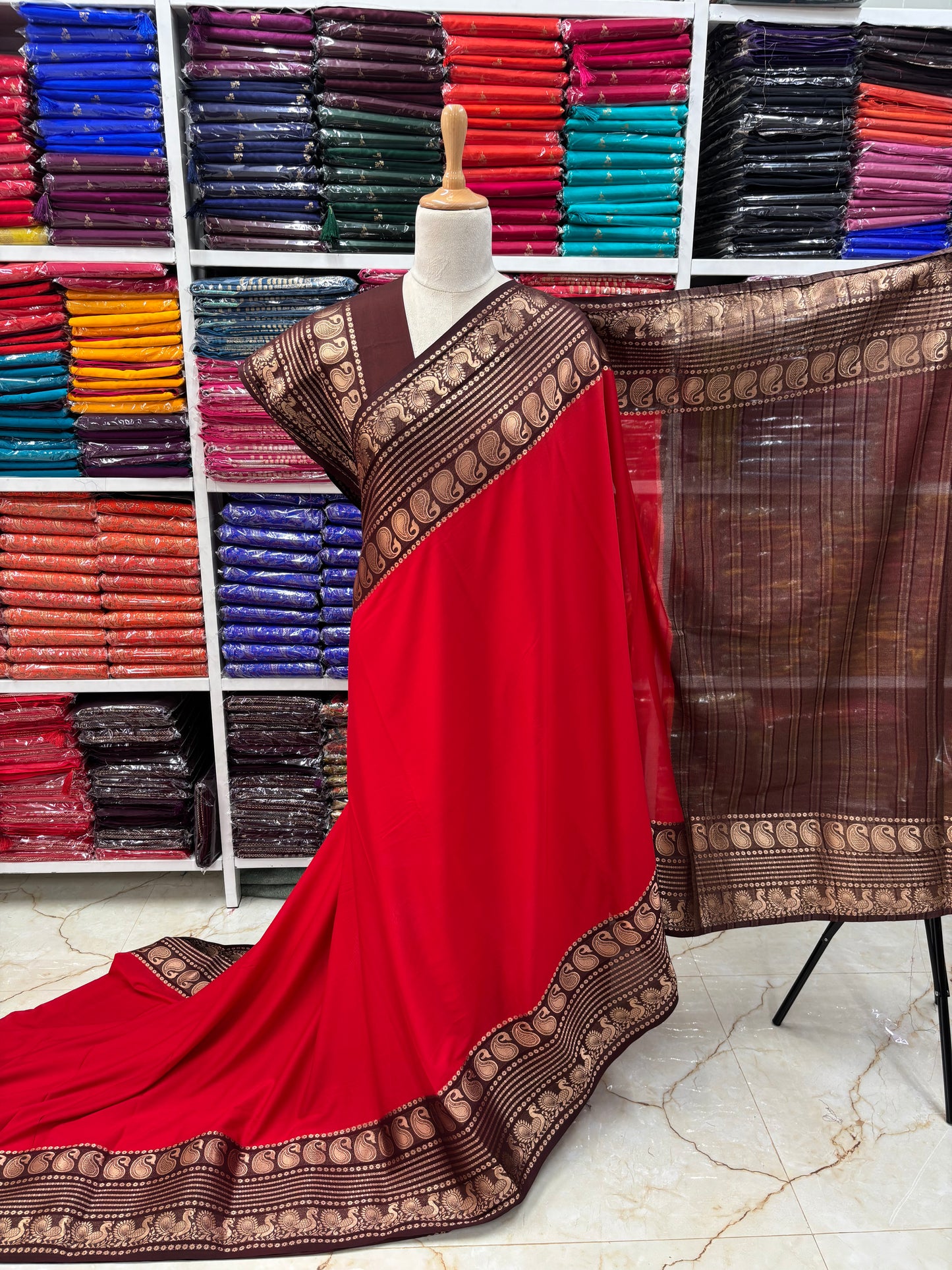 Semi Mysore Crepe (Mango and Mayuri Border)