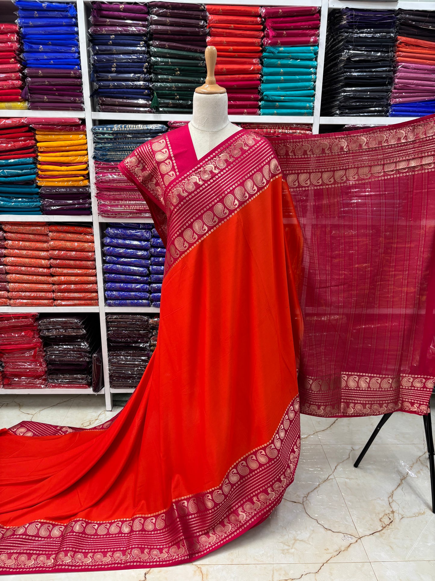 Semi Mysore Crepe (Mango and Mayuri Border)