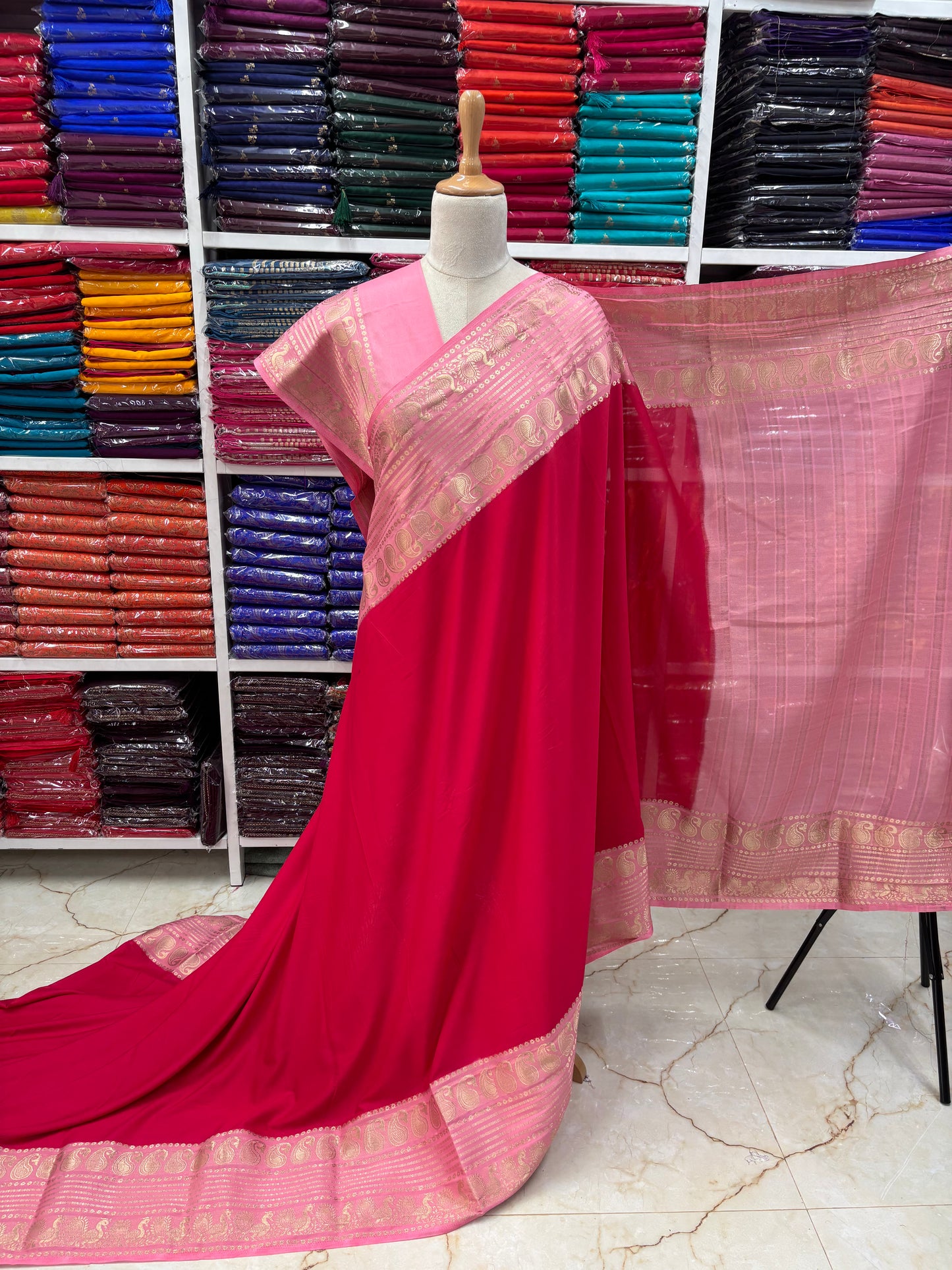 Semi Mysore Crepe (Mango and Mayuri Border)