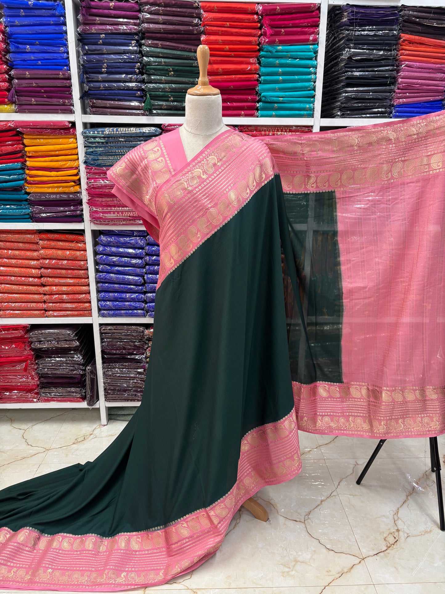 Semi Mysore Crepe (Mango and Mayuri Border)