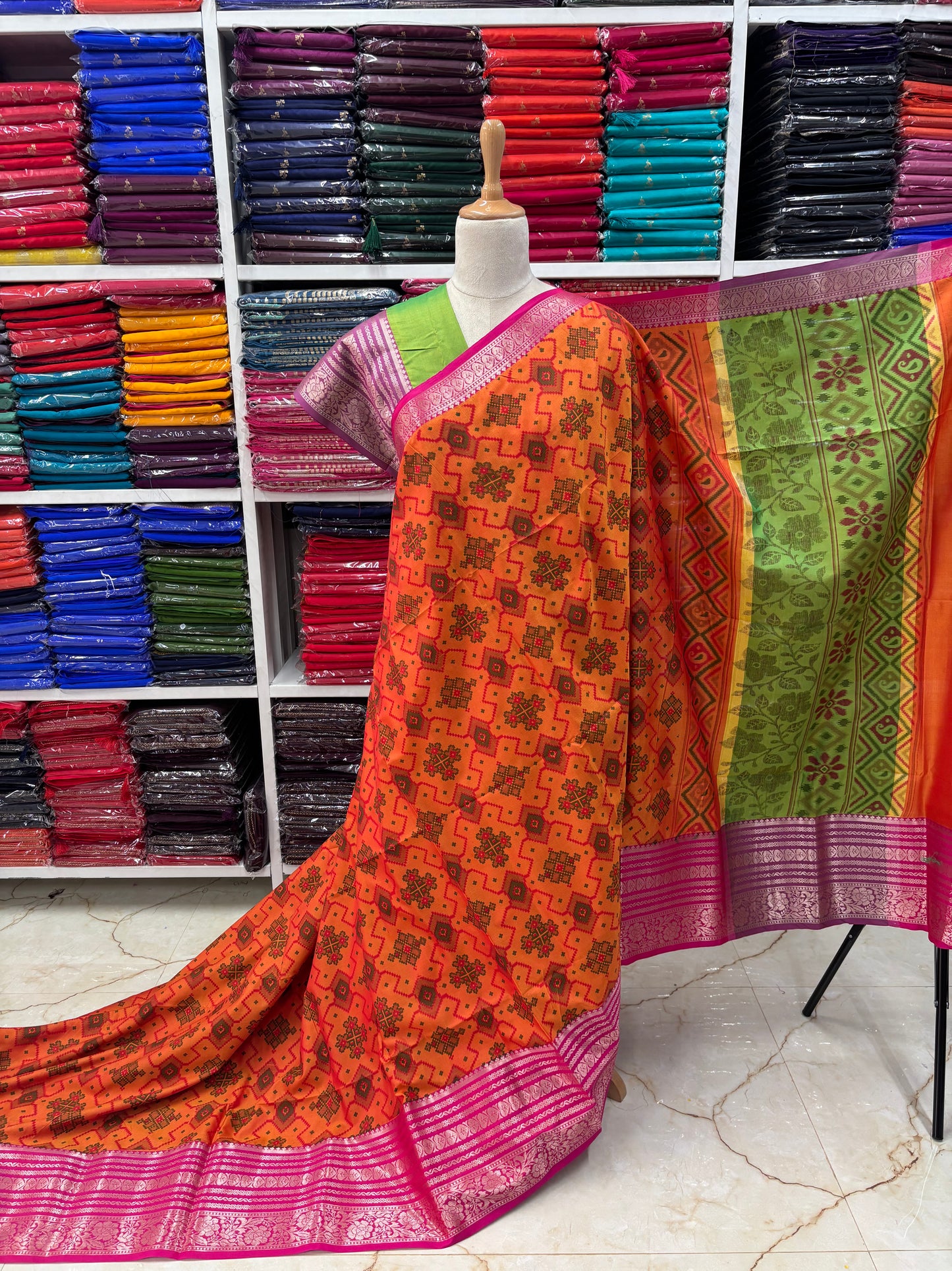 Semi Patola Saree (Ikkat Design)