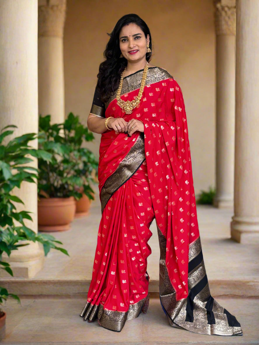 Semi Mysore Crepe (Super Premium, Peacock Motifs)