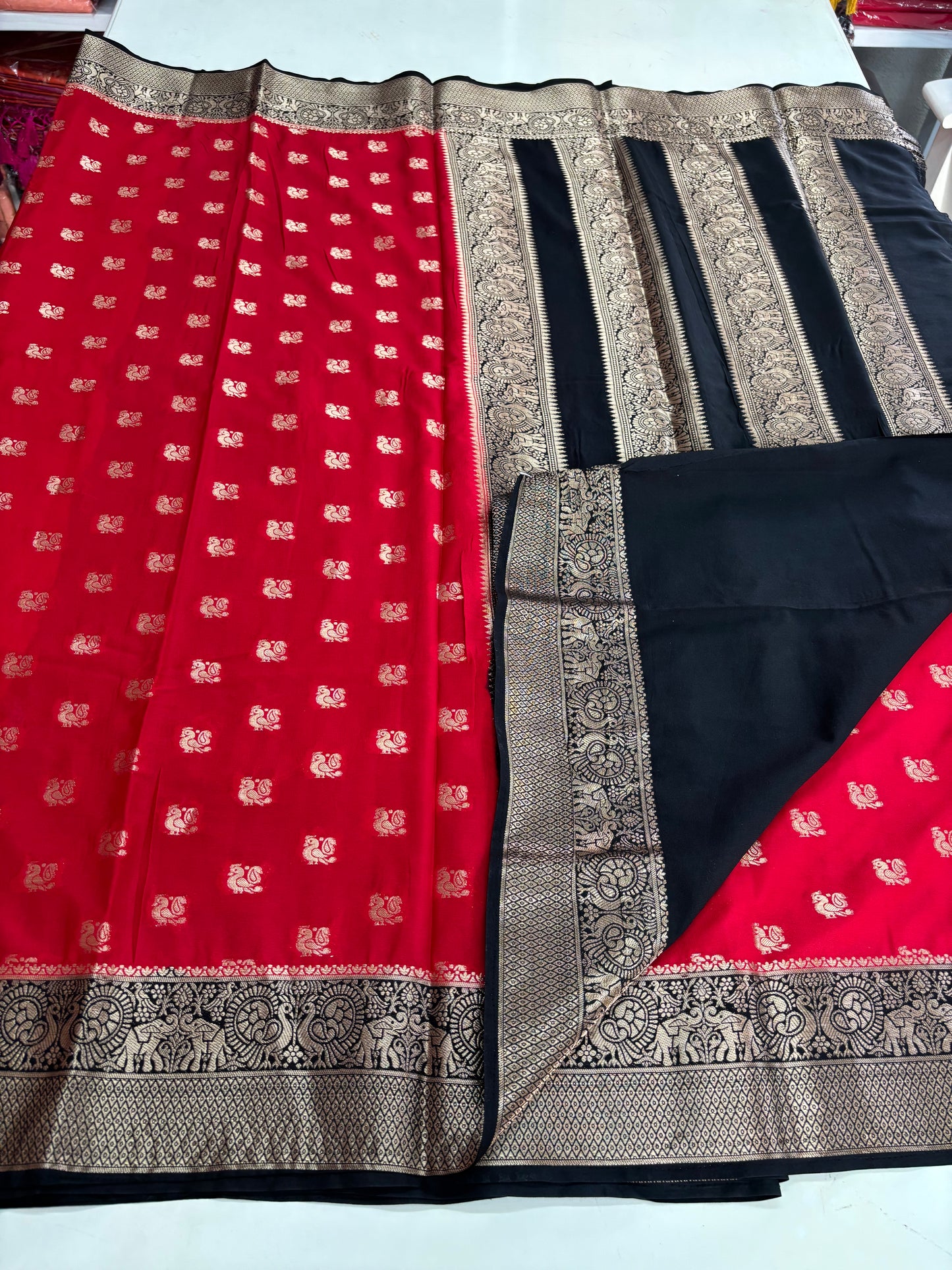 Semi Mysore Crepe (Super Premium, Peacock Motifs)