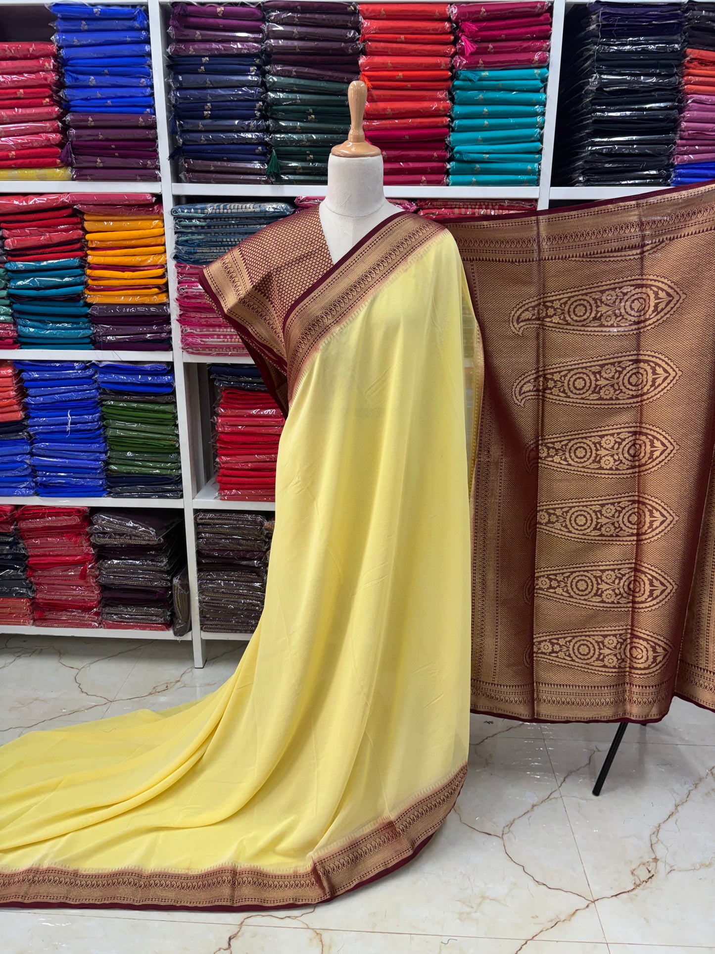 Georgette Chiffon (Mango border)