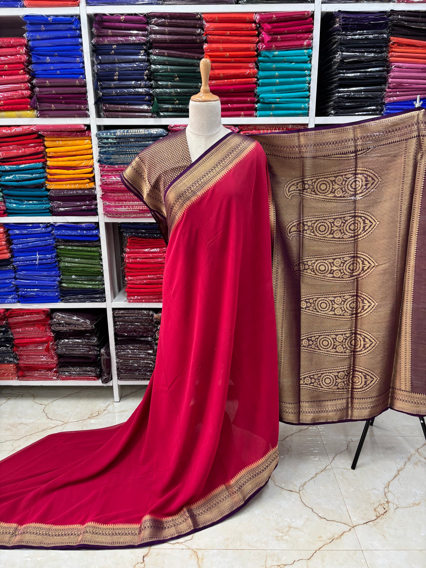 Georgette Chiffon (Mango border)