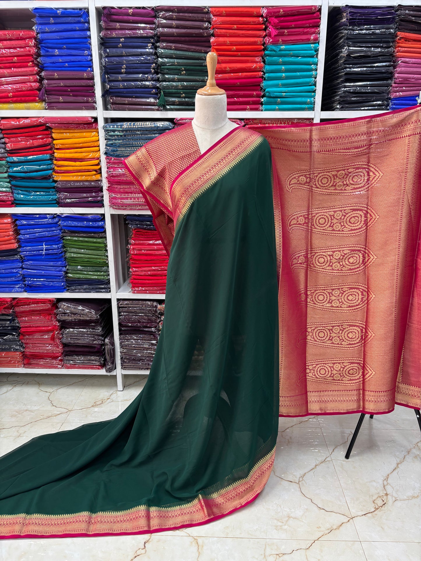 Georgette Chiffon (Mango border)