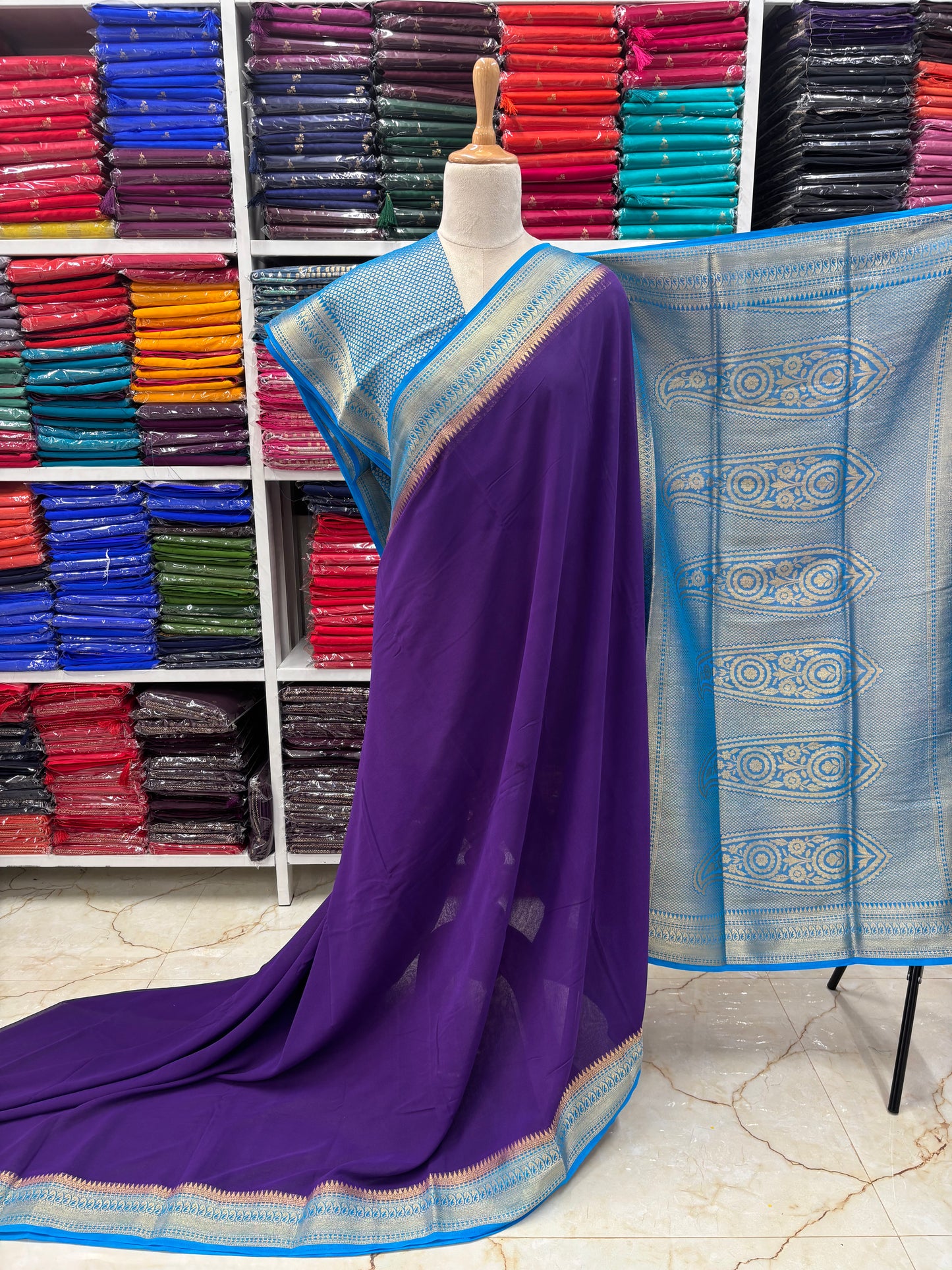 Georgette Chiffon (Mango border)