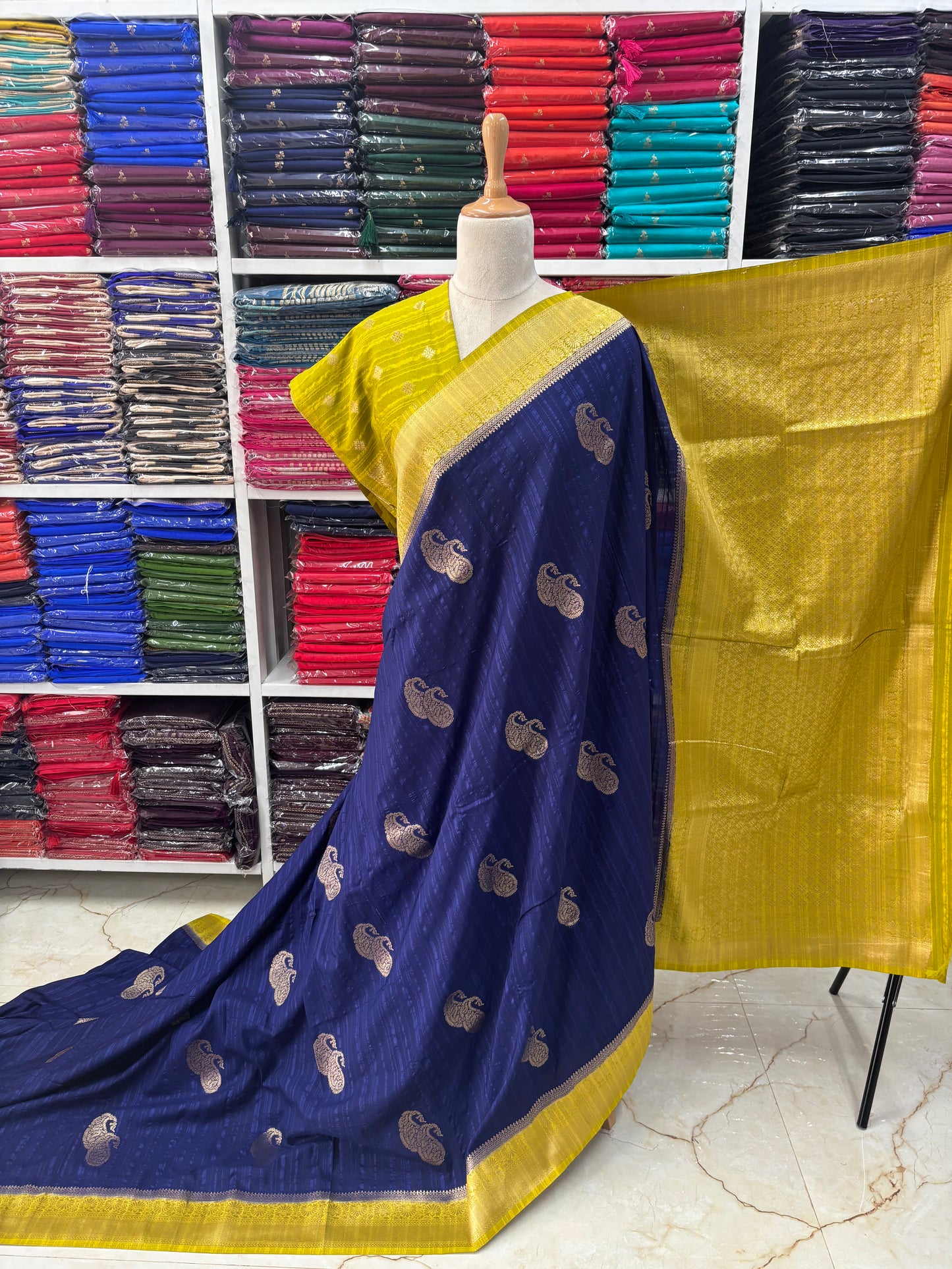 Embossed Georgette (Double Mango Motifs)