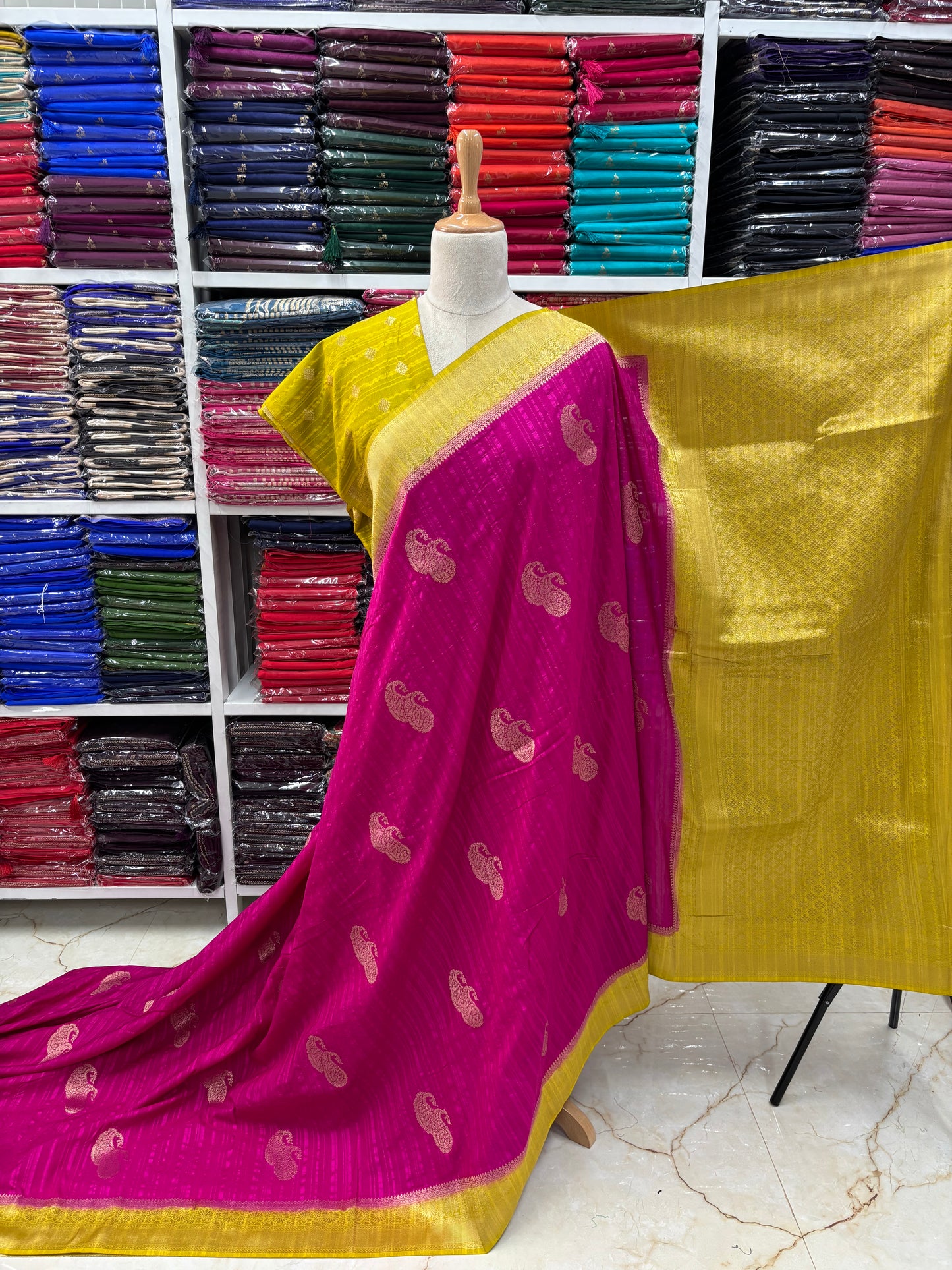 Embossed Georgette (Double Mango Motifs)