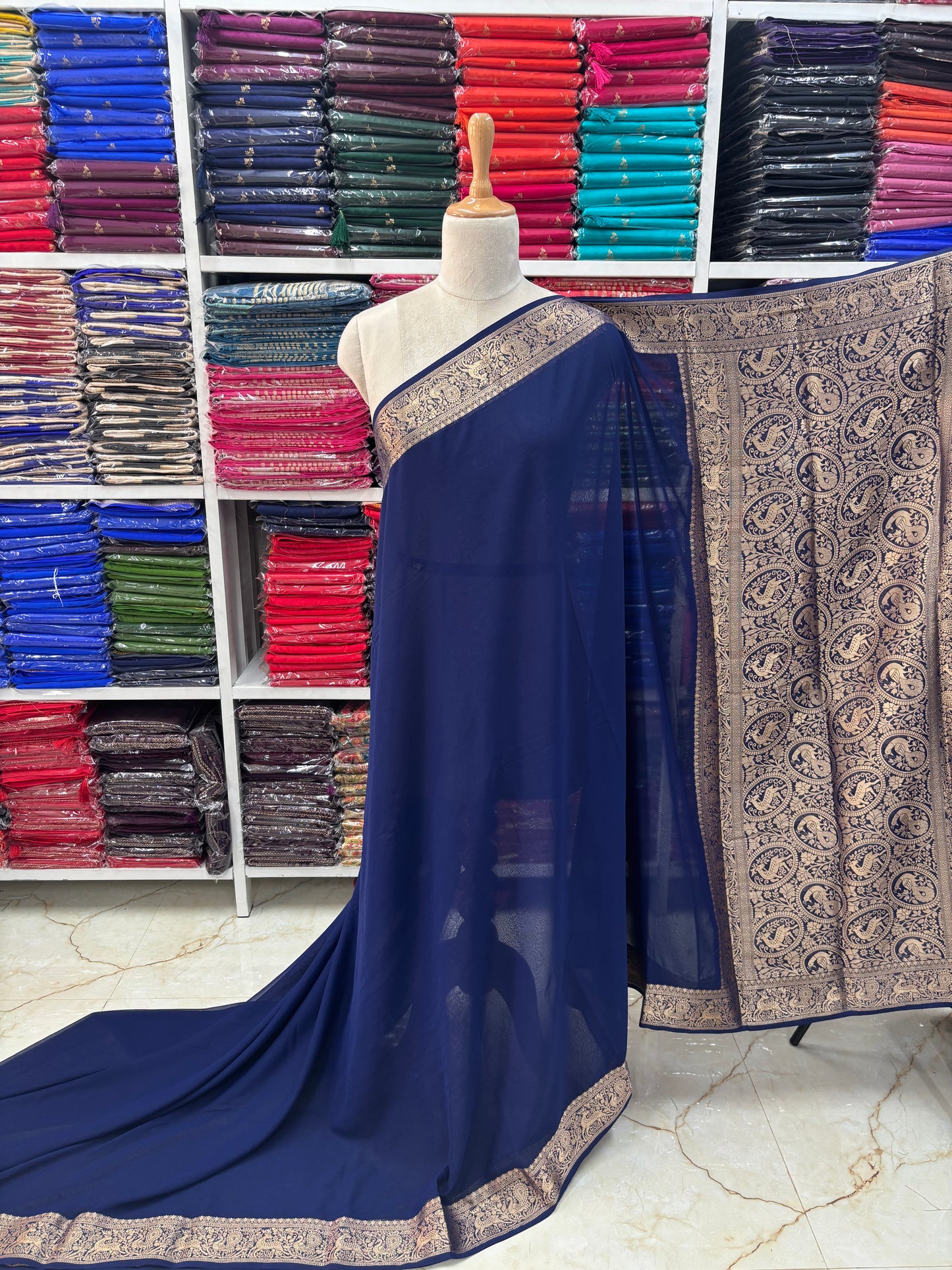 Georgette Chiffon (Deer and Peacock)