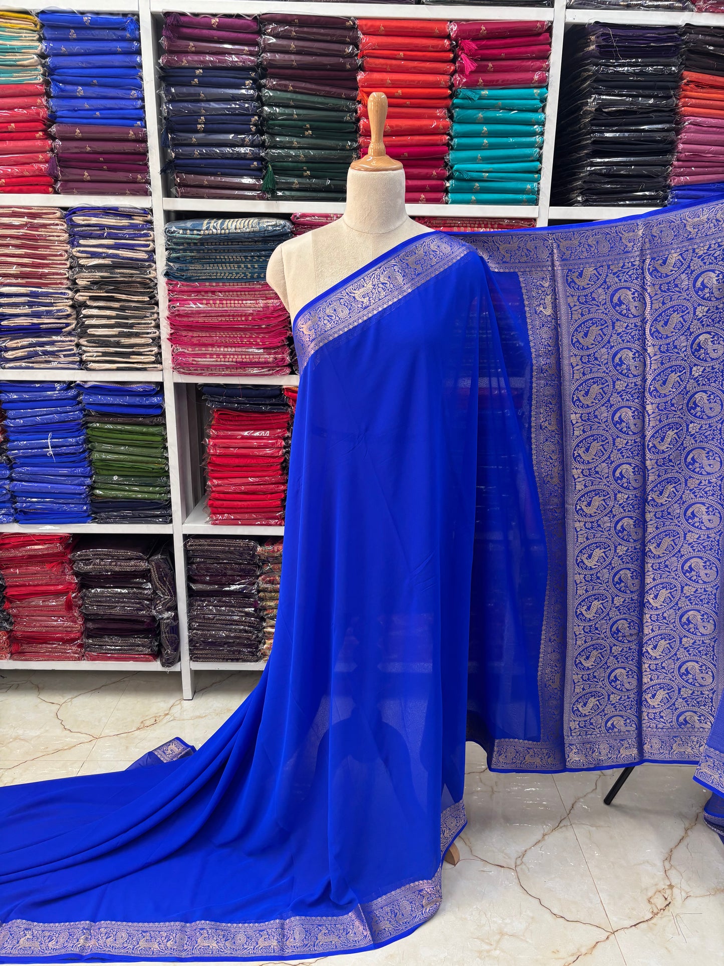 Georgette Chiffon (Deer and Peacock)