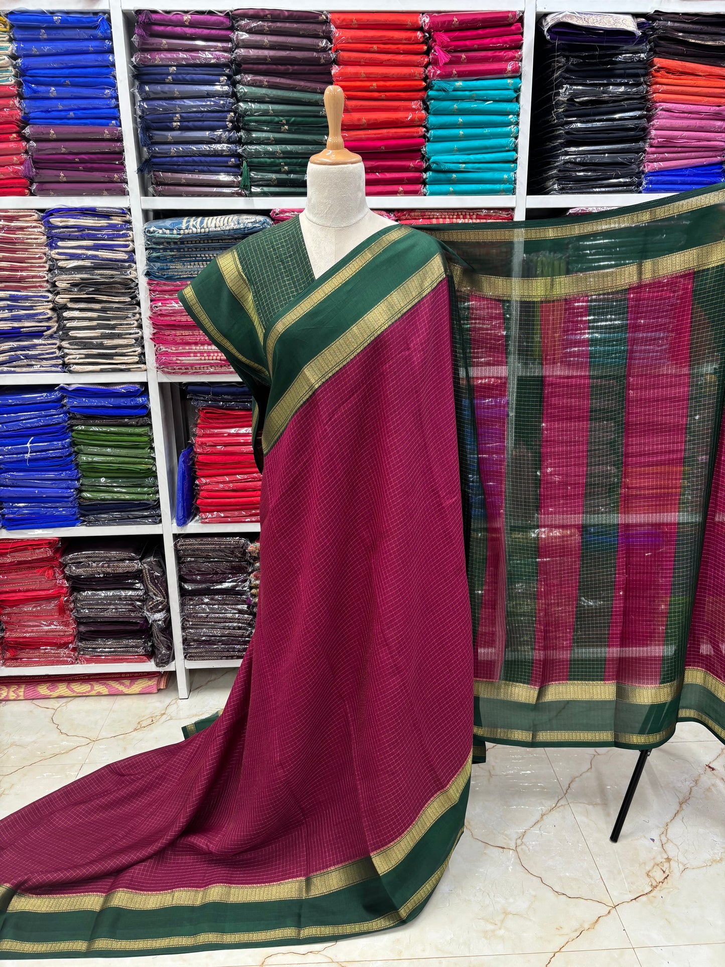 Georgette Chiffon (Checks, Bentex Border)