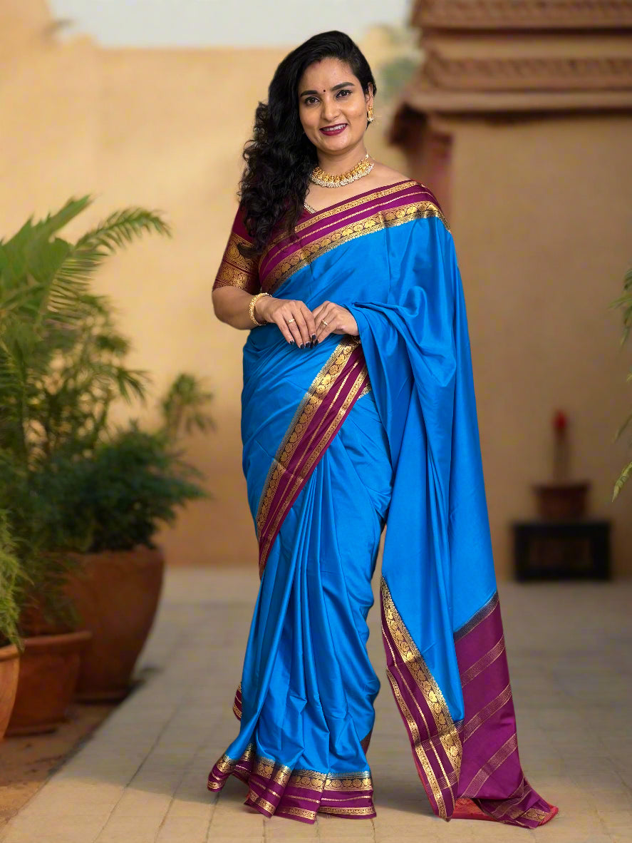 Semi Mysore Crepe (Lotus Medium Bentex Border)