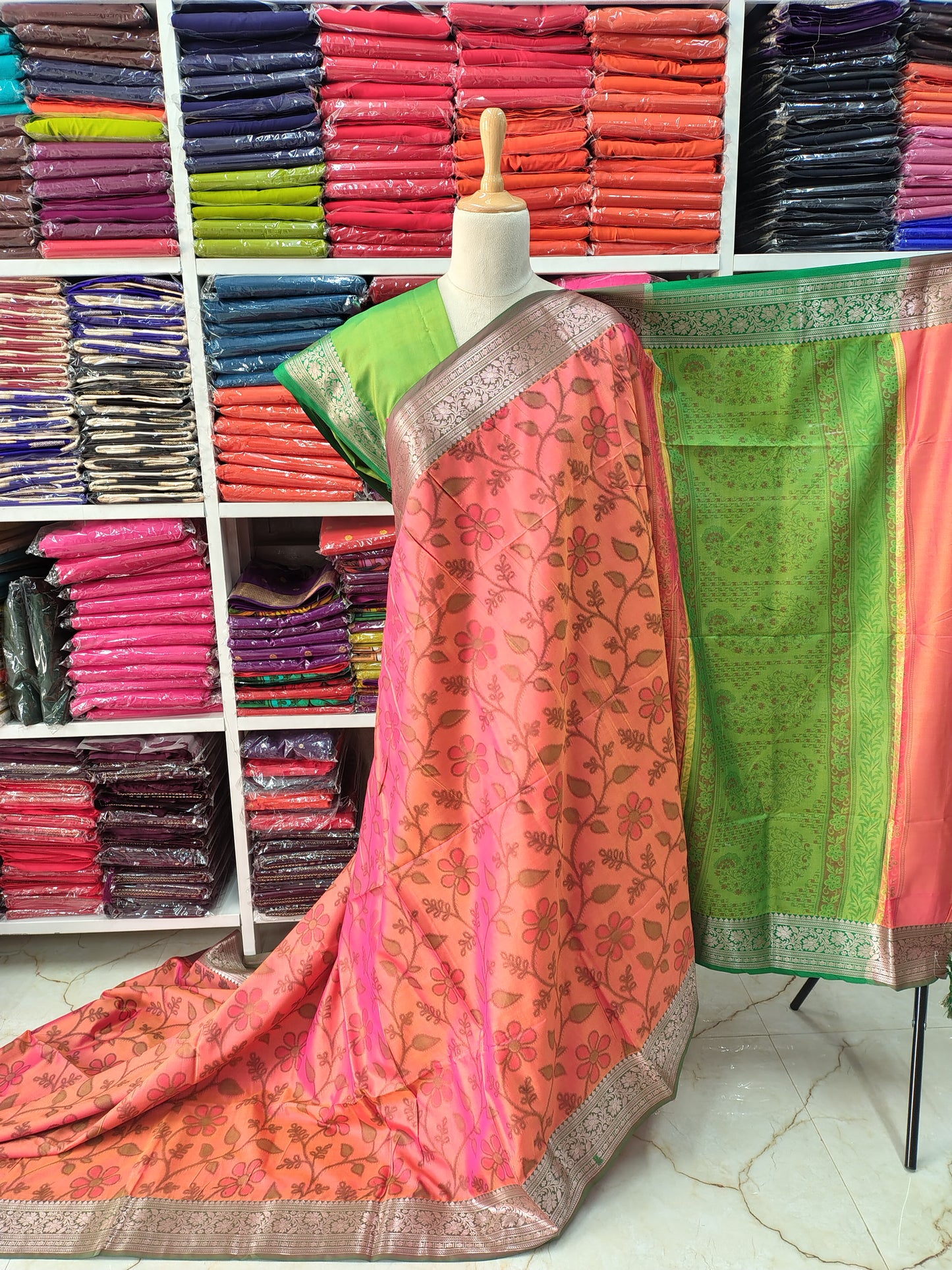 Semi Patola Saree (Floral Body)