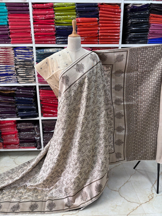 Tussar Saree (Black Zari)