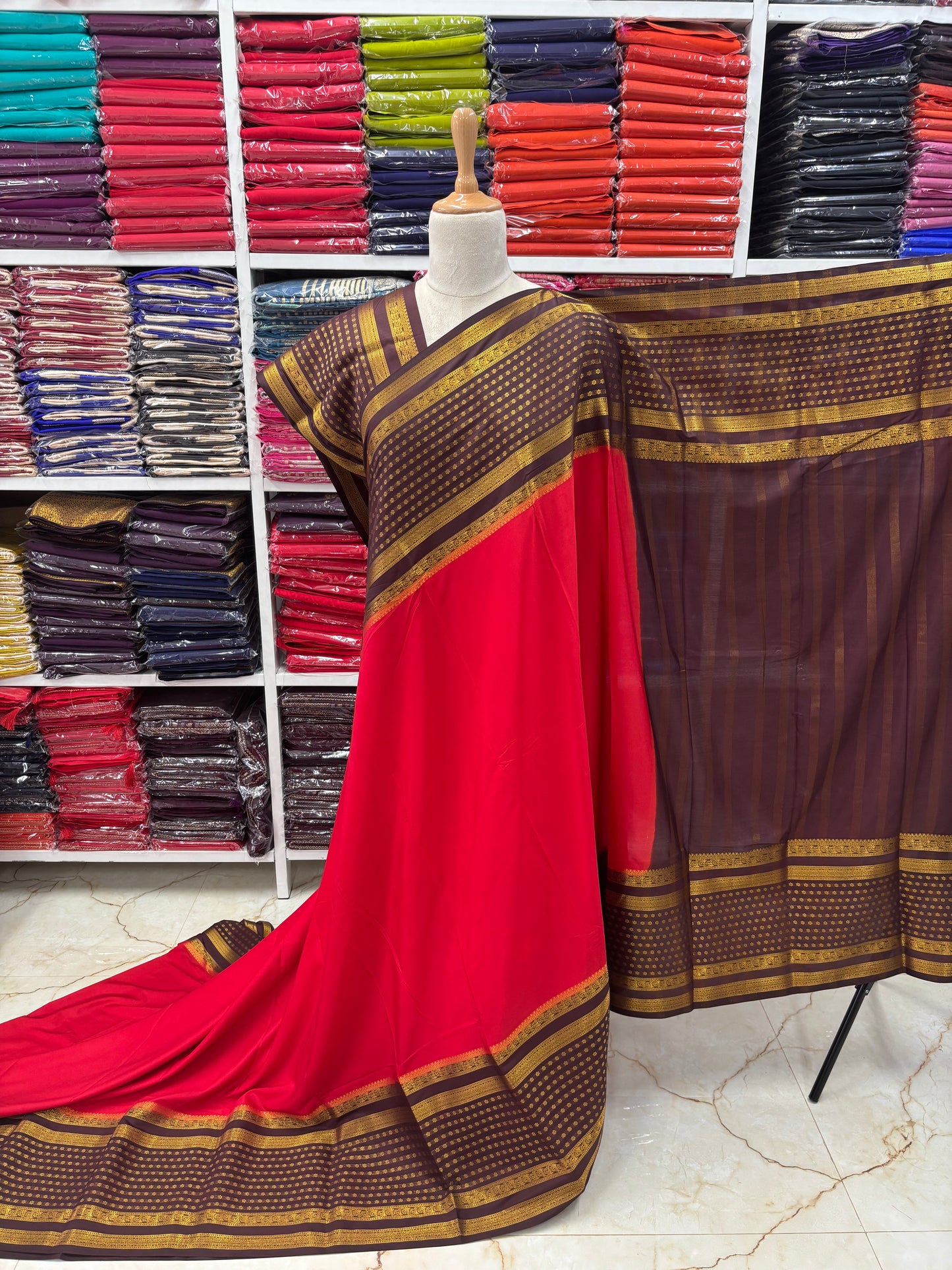 Semi Mysore Crepe (Floral Bentex Border)