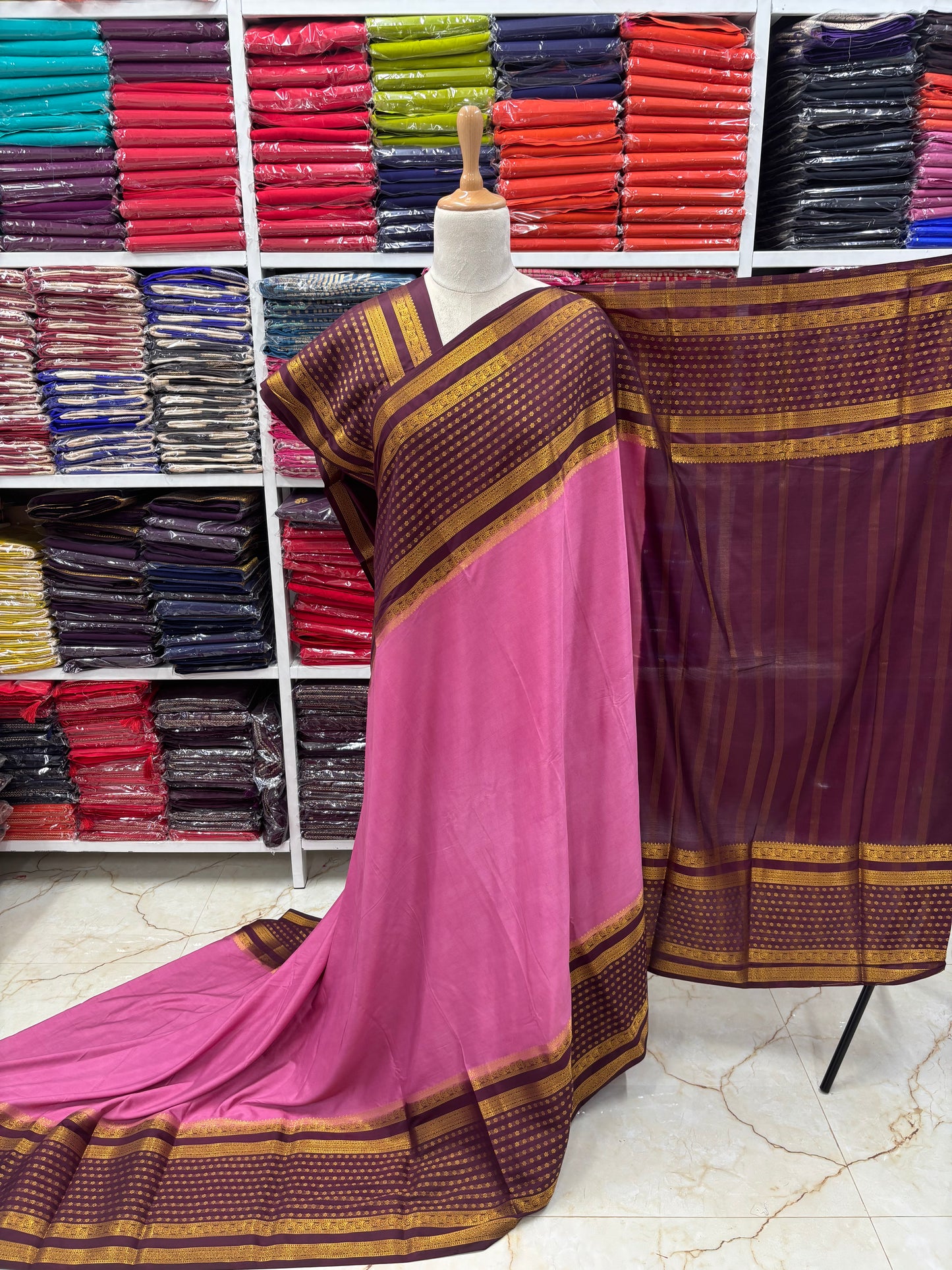 Semi Mysore Crepe (Floral Bentex Border)