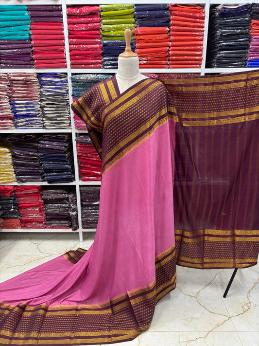 Semi Mysore Crepe (Floral Bentex Border)
