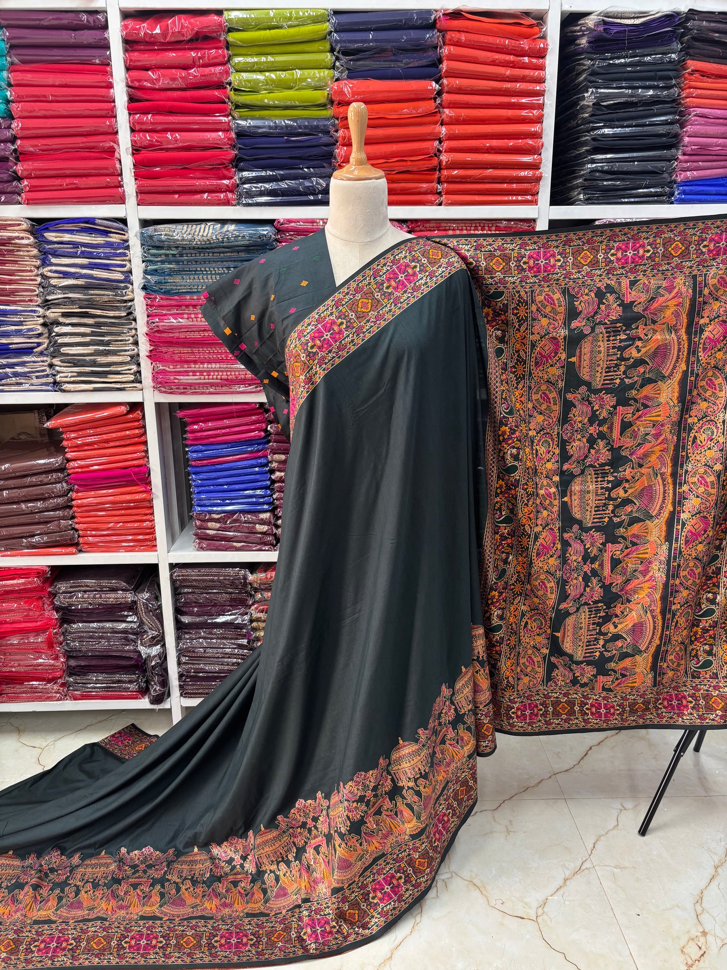 Kashmiri Pashmina Saree (Dori Border)