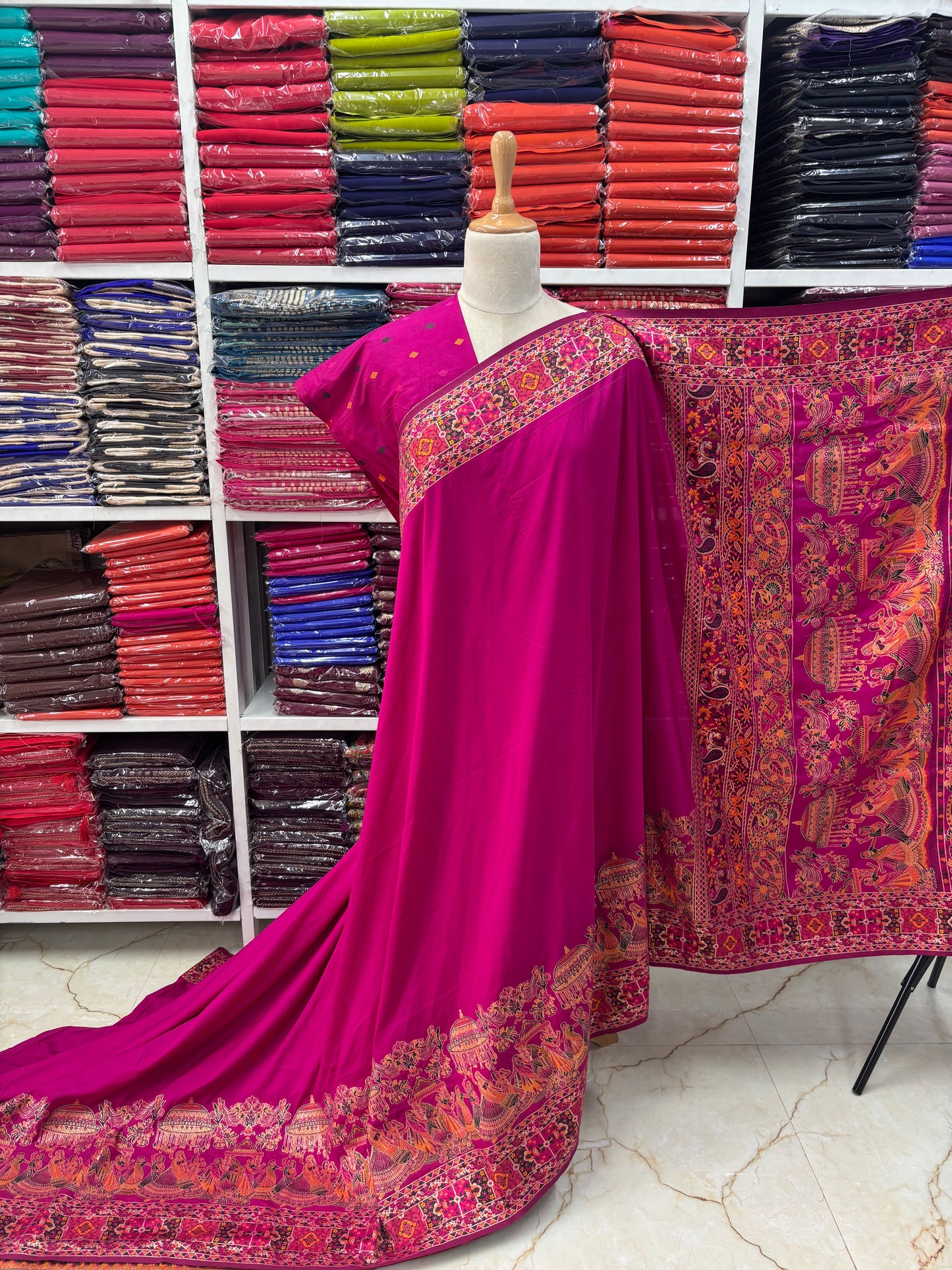 Kashmiri Pashmina Saree (Dori Border)