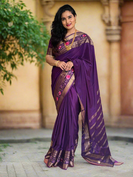 Semi Mysore Crepe (Self, Big Bentex, Embroidery)