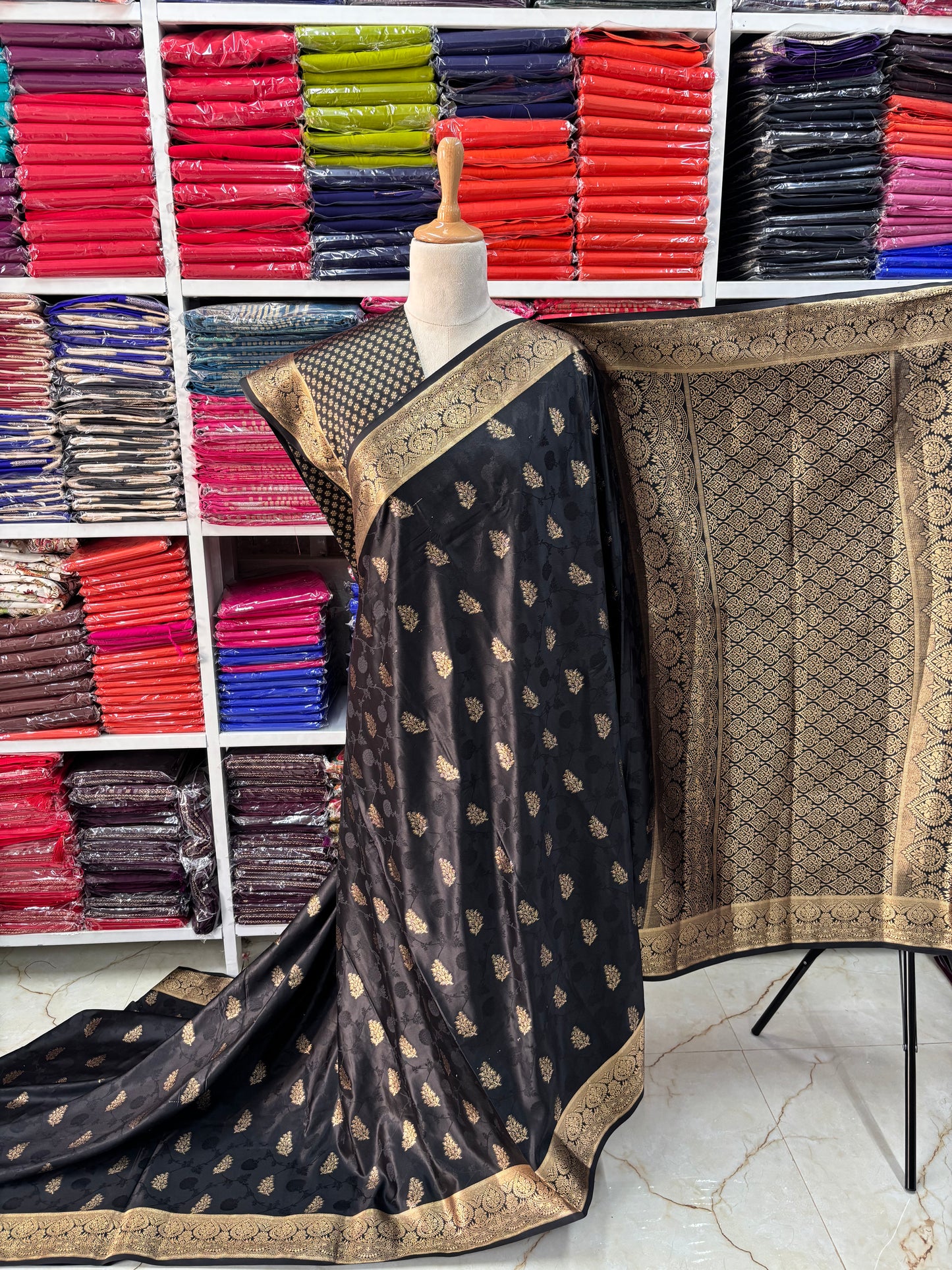 Banarasi Satin (Embossed Floral Design)