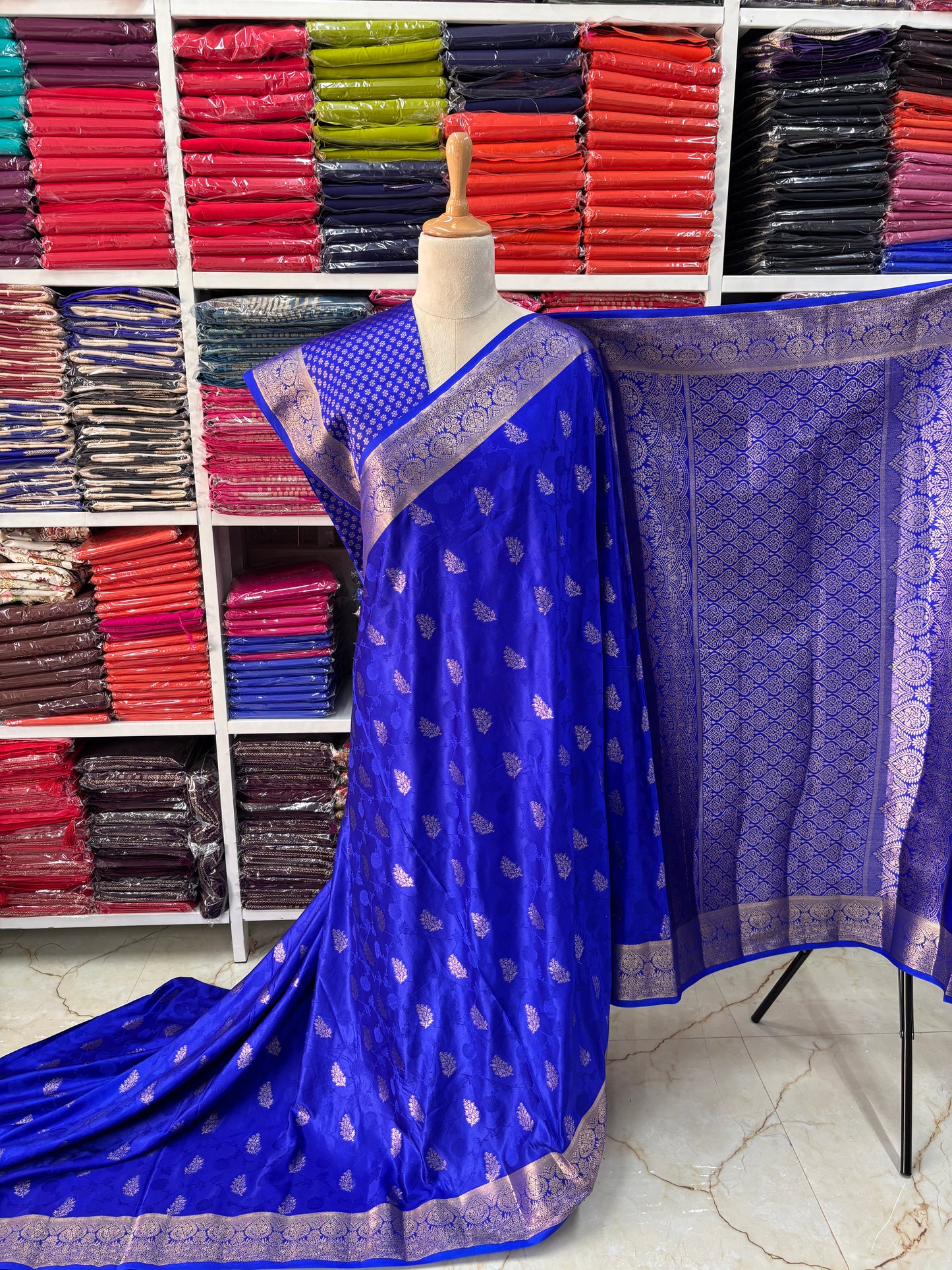 Banarasi Satin (Embossed Floral Design)