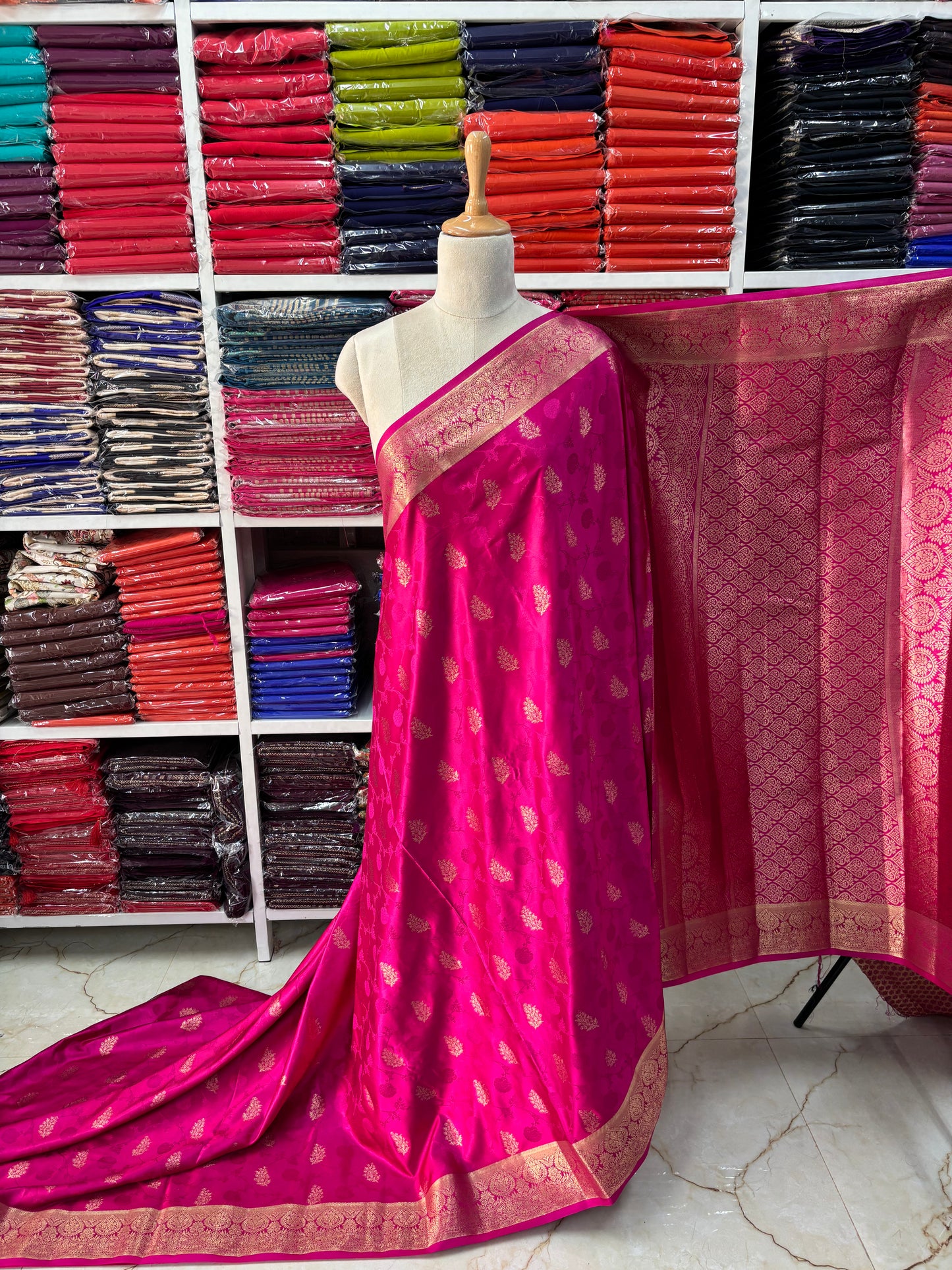 Banarasi Satin (Embossed Floral Design)