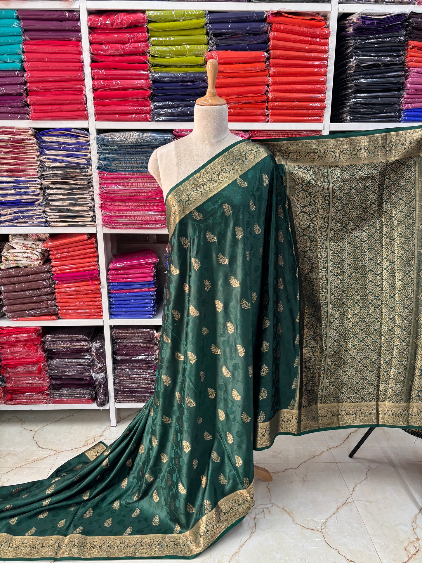 Banarasi Satin (Embossed Floral Design)