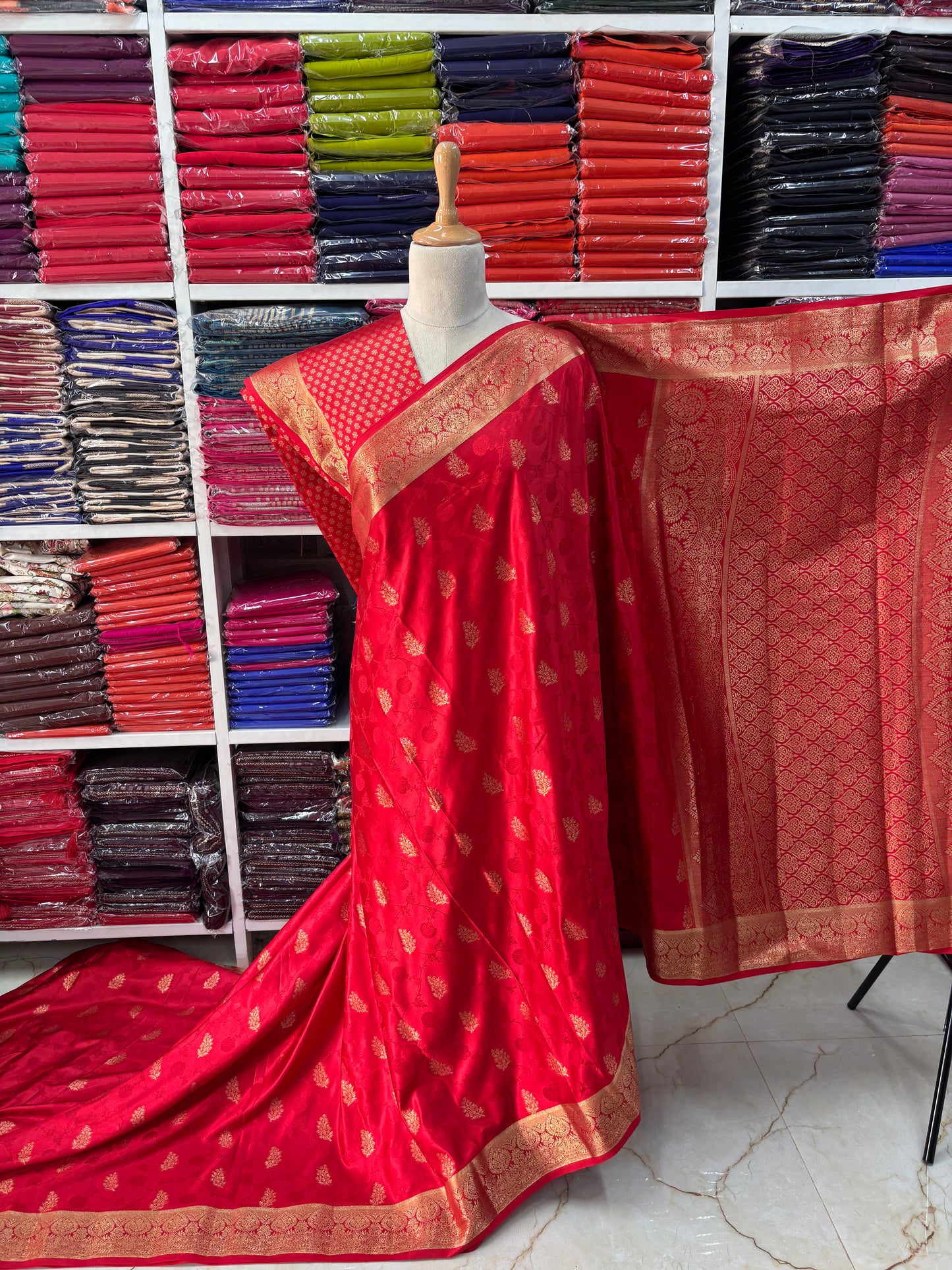 Banarasi Satin (Embossed Floral Design)