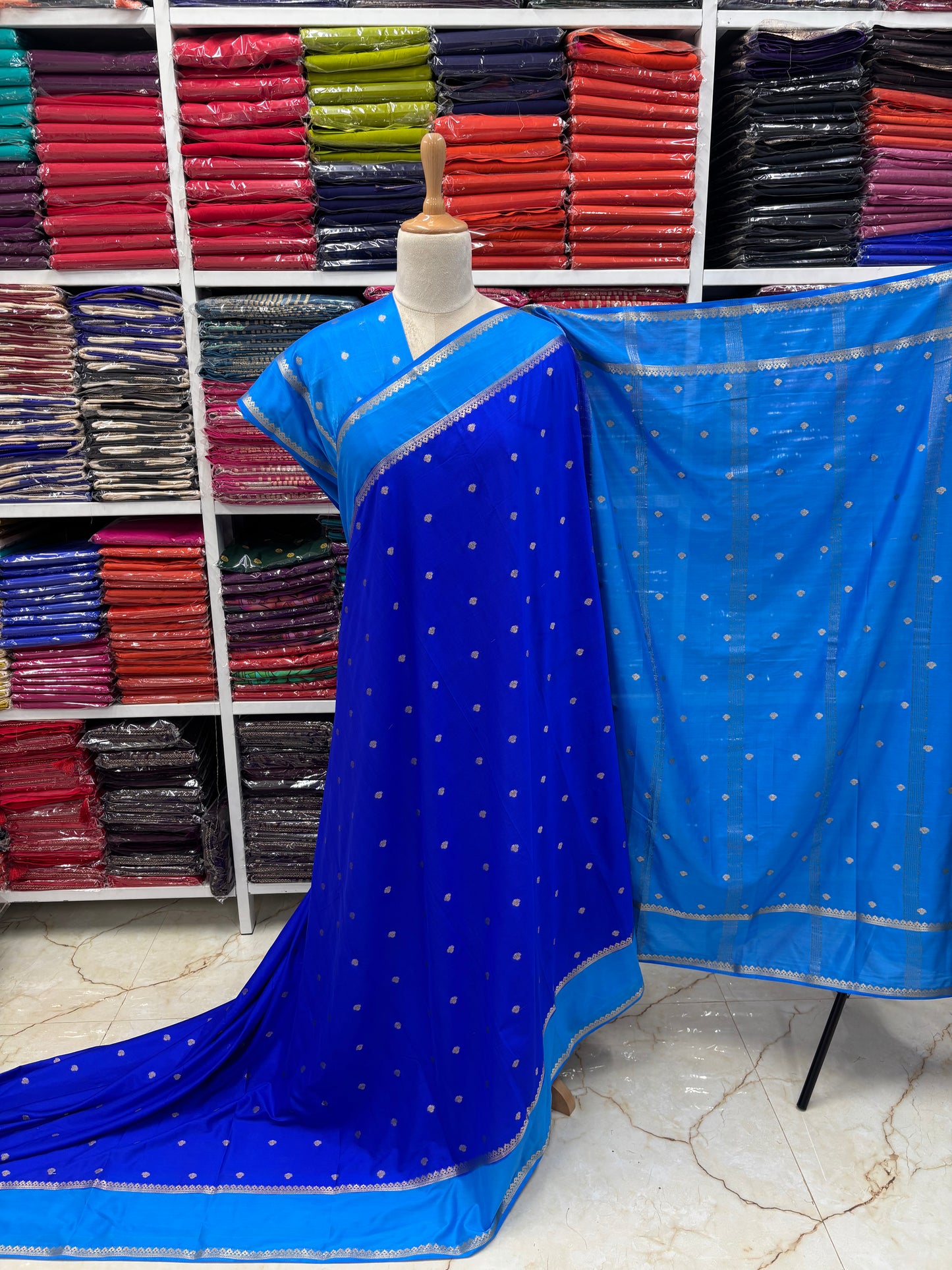 Semi Mysore Crepe (Medium Bentex Border)