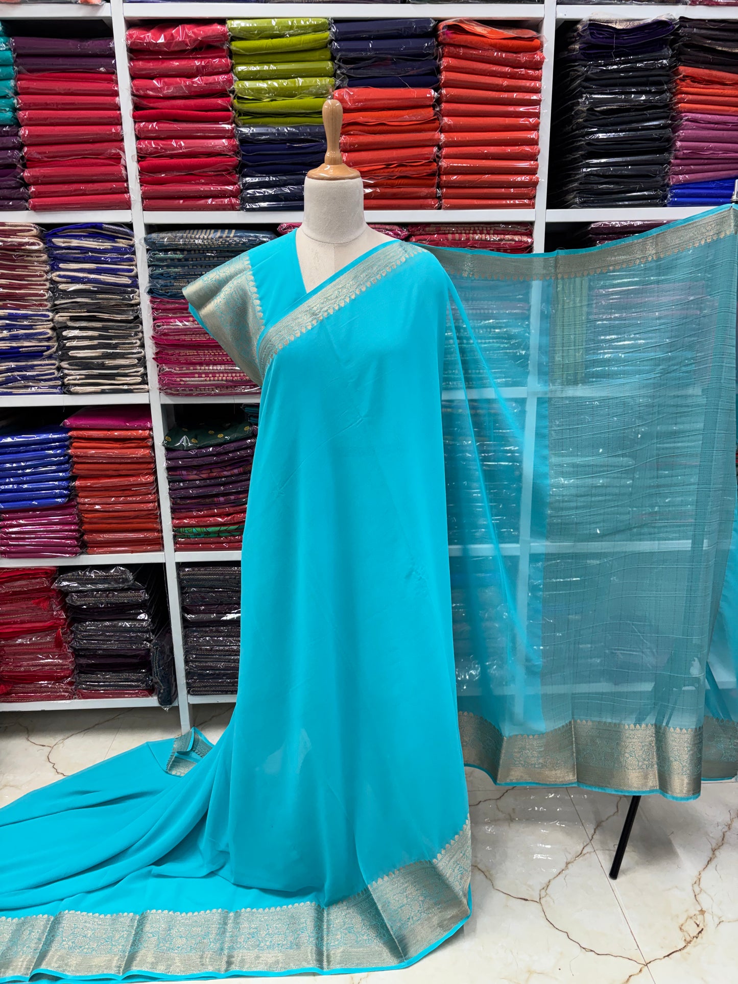 Georgette Chiffon (Floral Border)