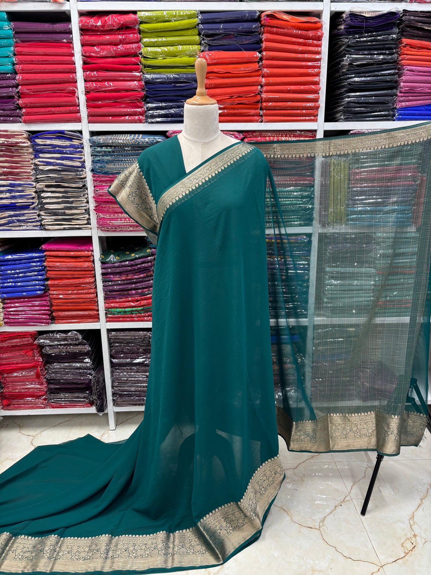 Georgette Chiffon (Floral Border)