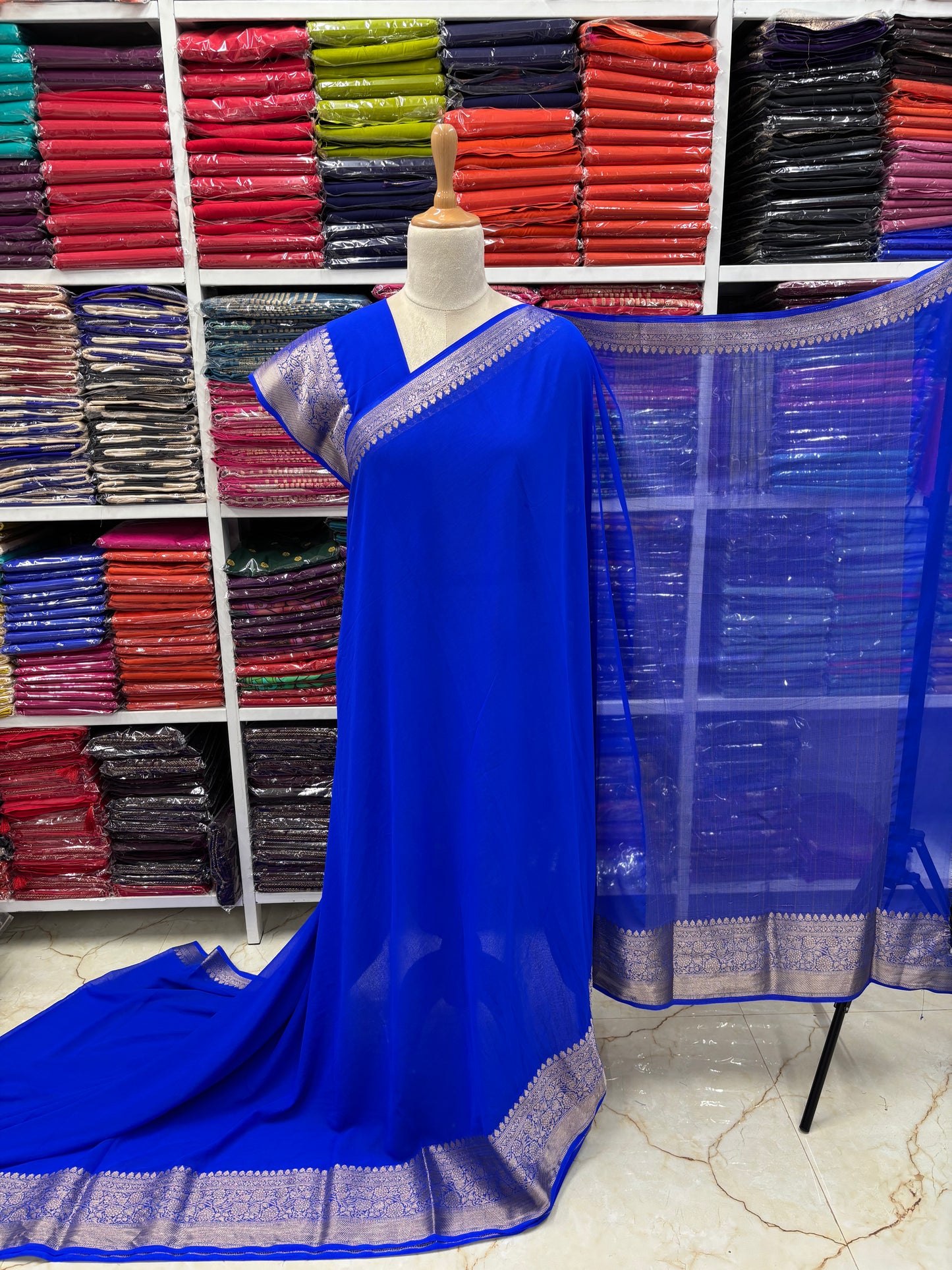 Georgette Chiffon (Floral Border)