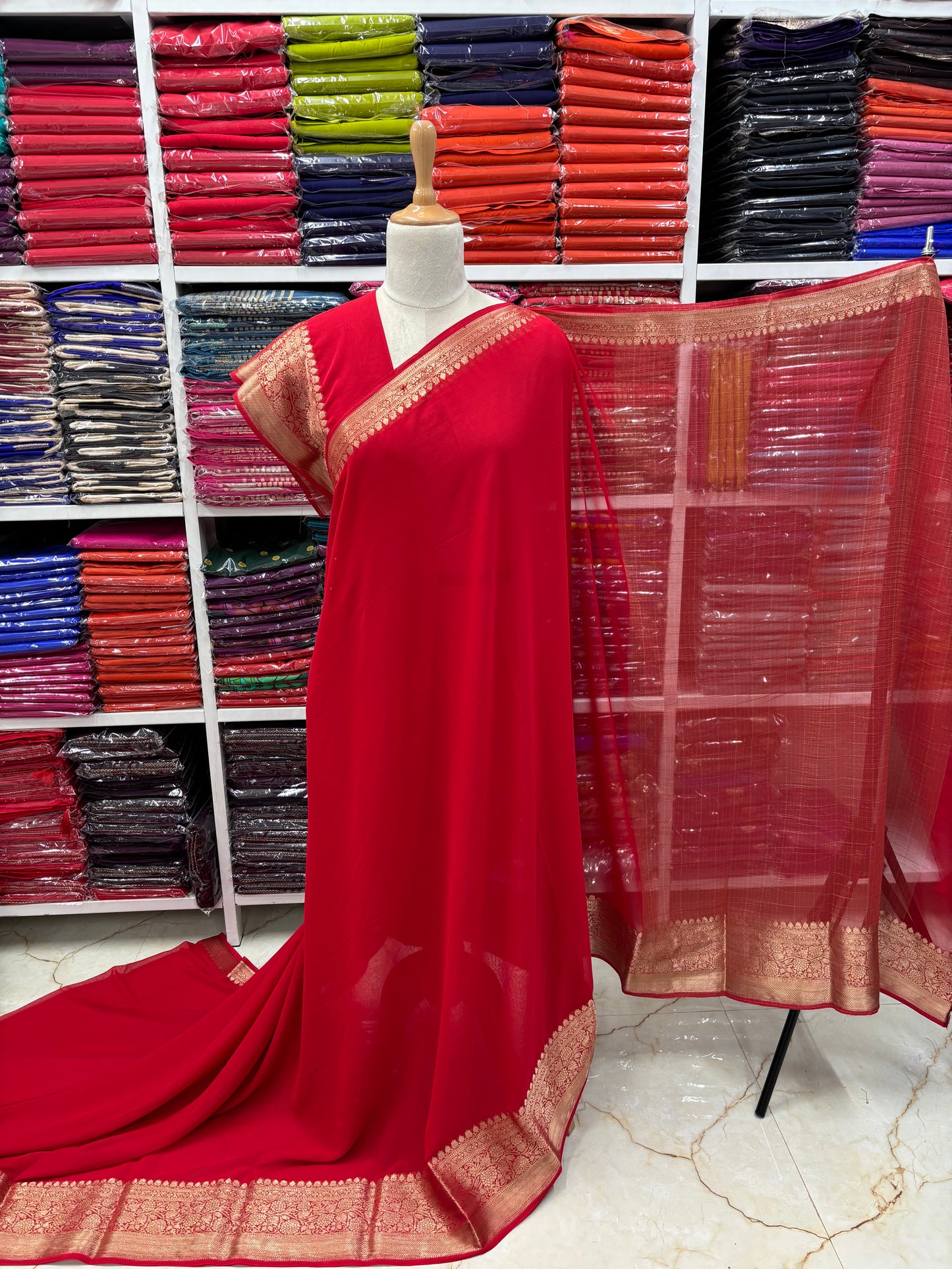 Georgette Chiffon (Floral Border)