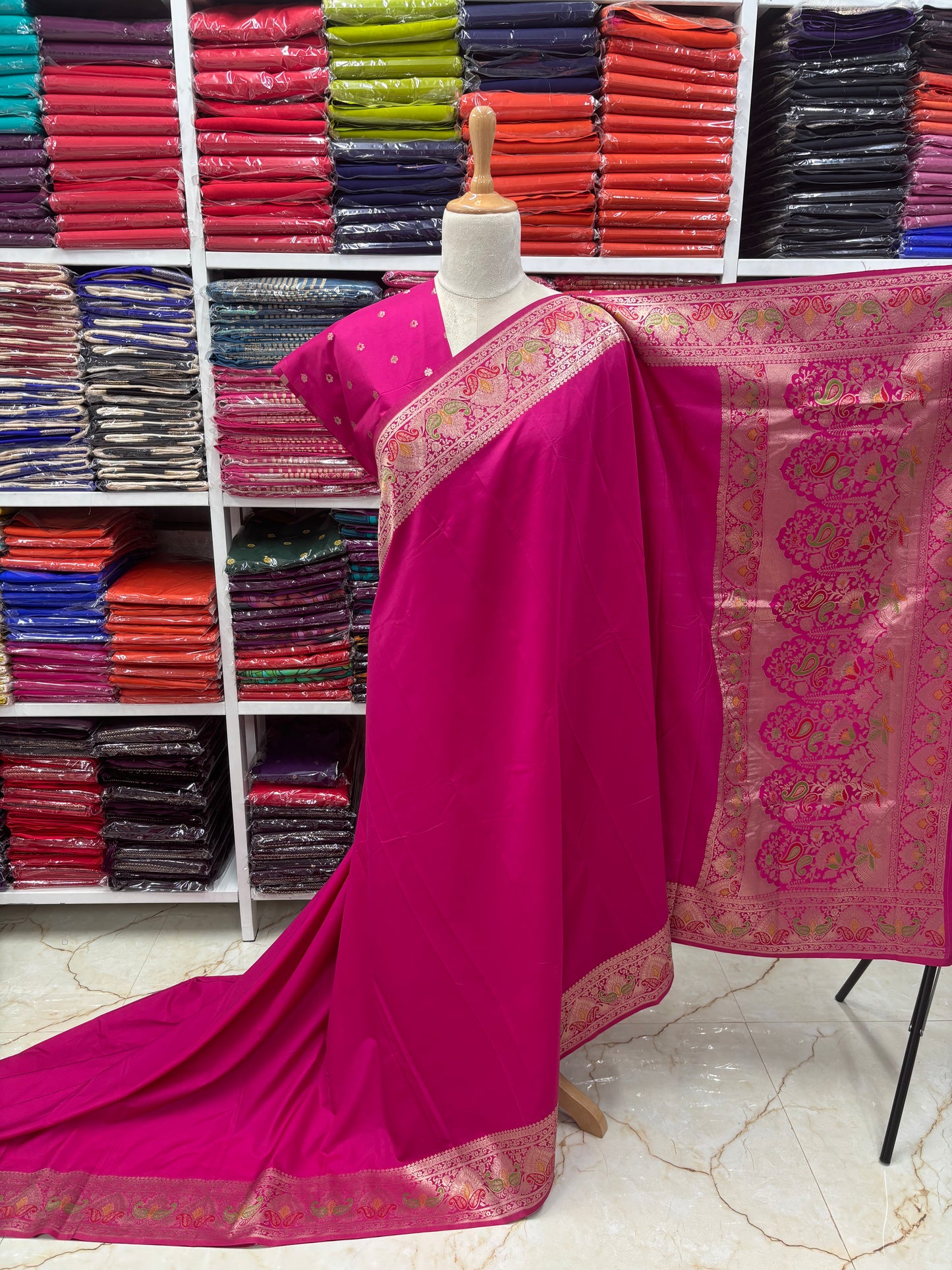 Semi Mysore Crepe (Meenakari Design)