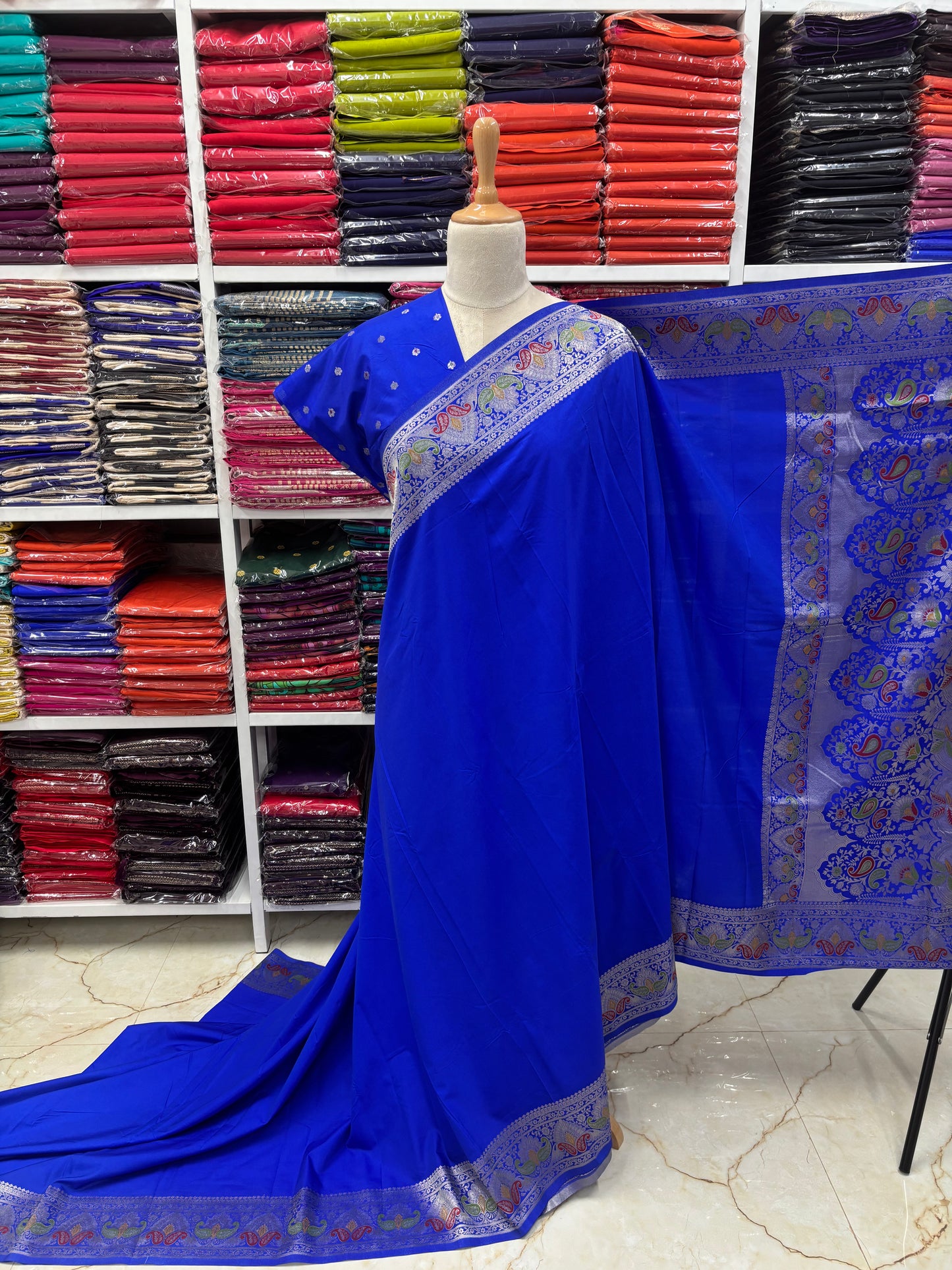 Semi Mysore Crepe (Meenakari Design)