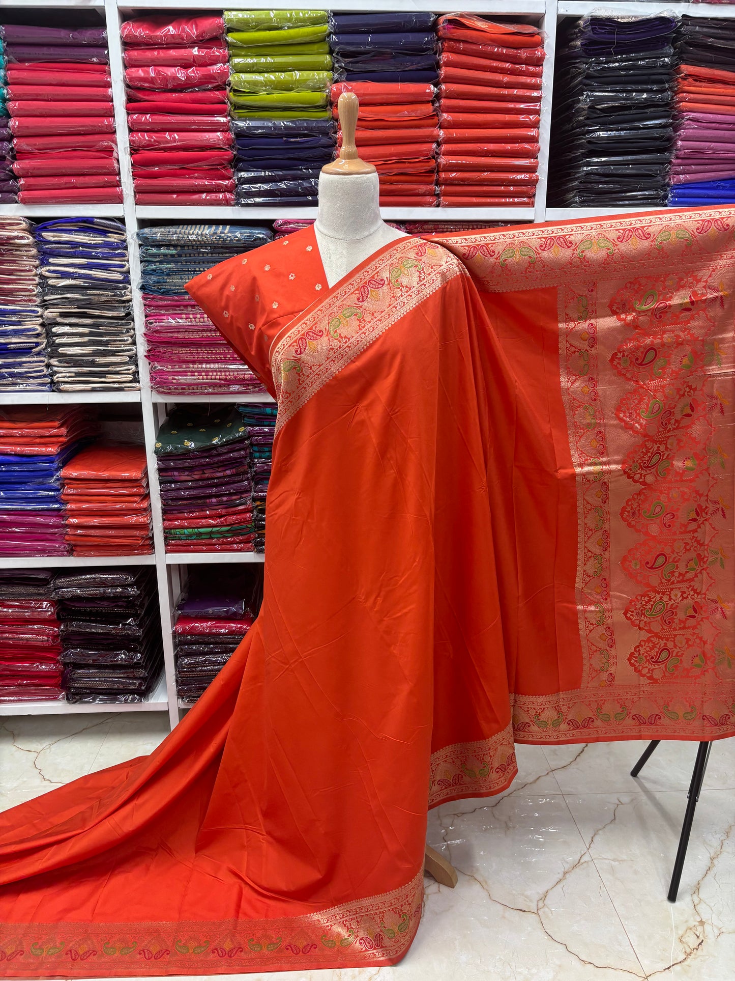 Semi Mysore Crepe (Meenakari Design)