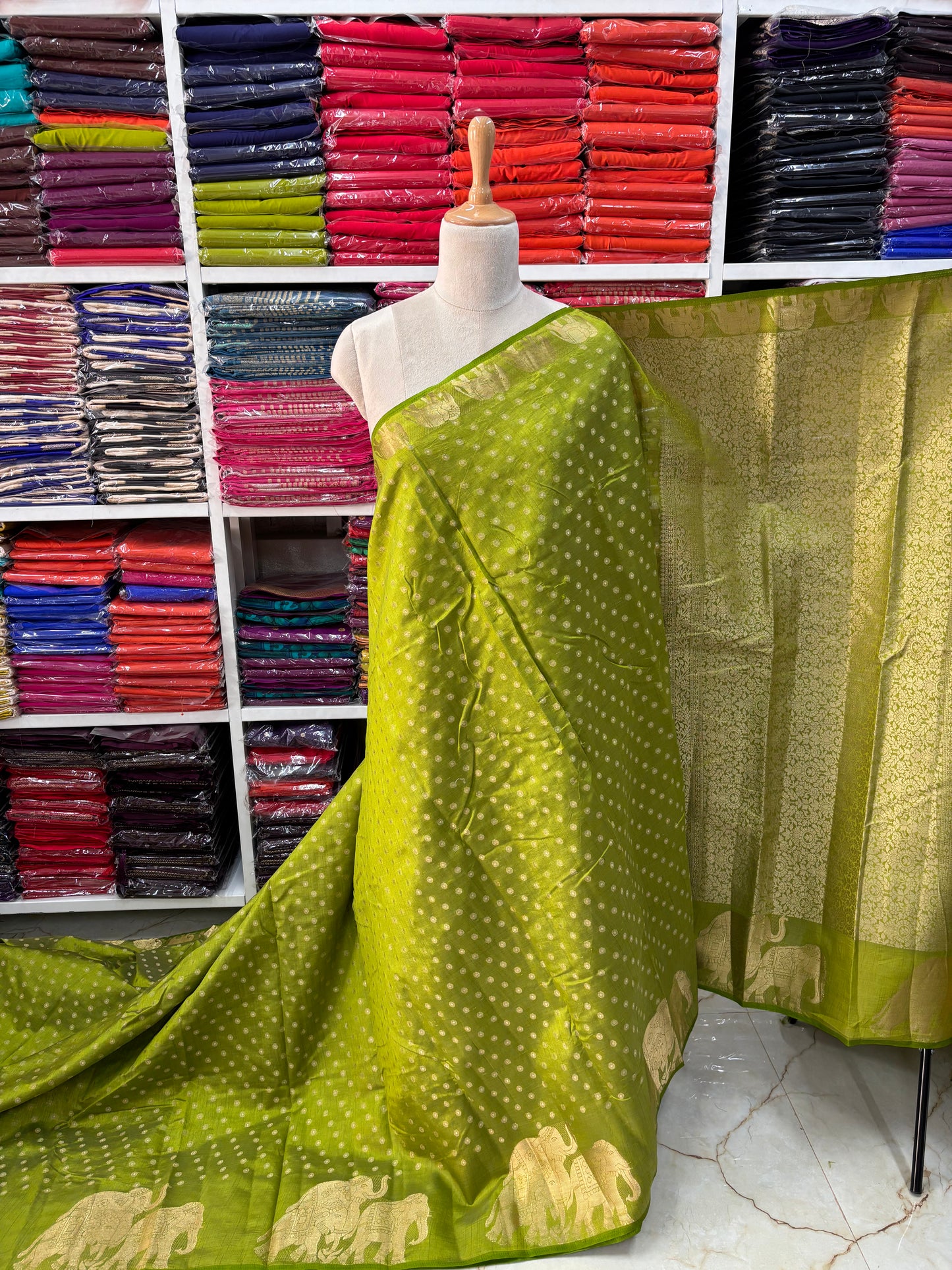 Tussar Saree (Elephant Border)