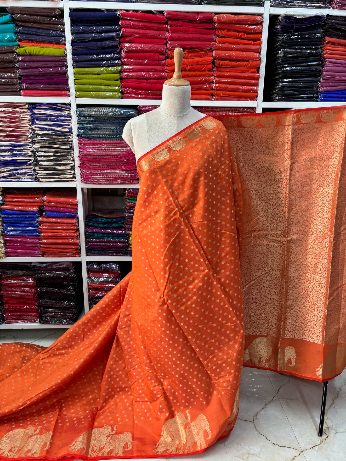 Tussar Saree (Elephant Border)