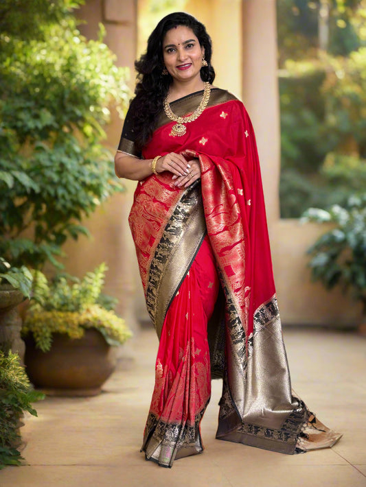 Semi Mysore Crepe (Premium, Kalamkari Weaved Art)