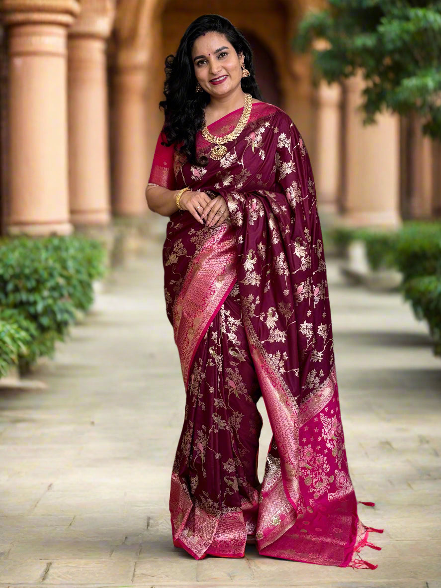 Dola Silk (Premium, Contrast Jal and Meena weaves)
