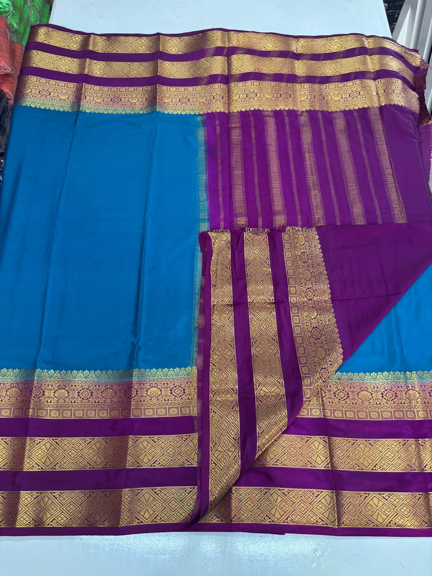 Semi Mysore Crepe (Premium, Plain, Rich Big 3 Bentex Border)