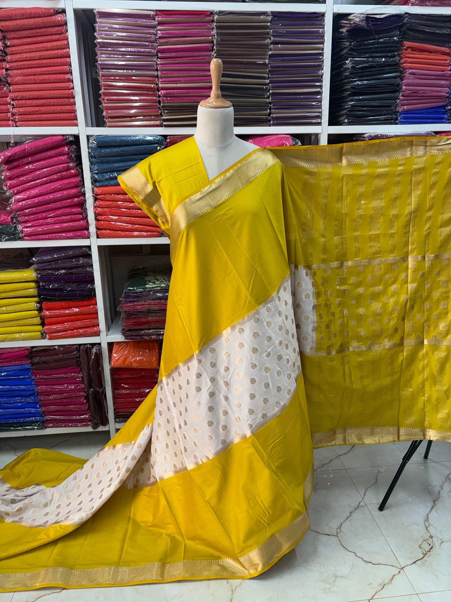 Semi Mysore Crepe (Premium, Half and Half)