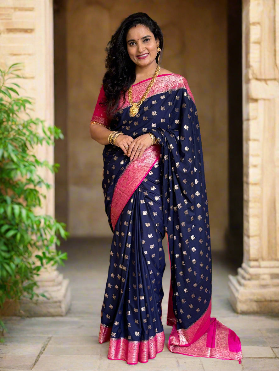 Semi Mysore Crepe (Super Premium, Peacock Motifs)