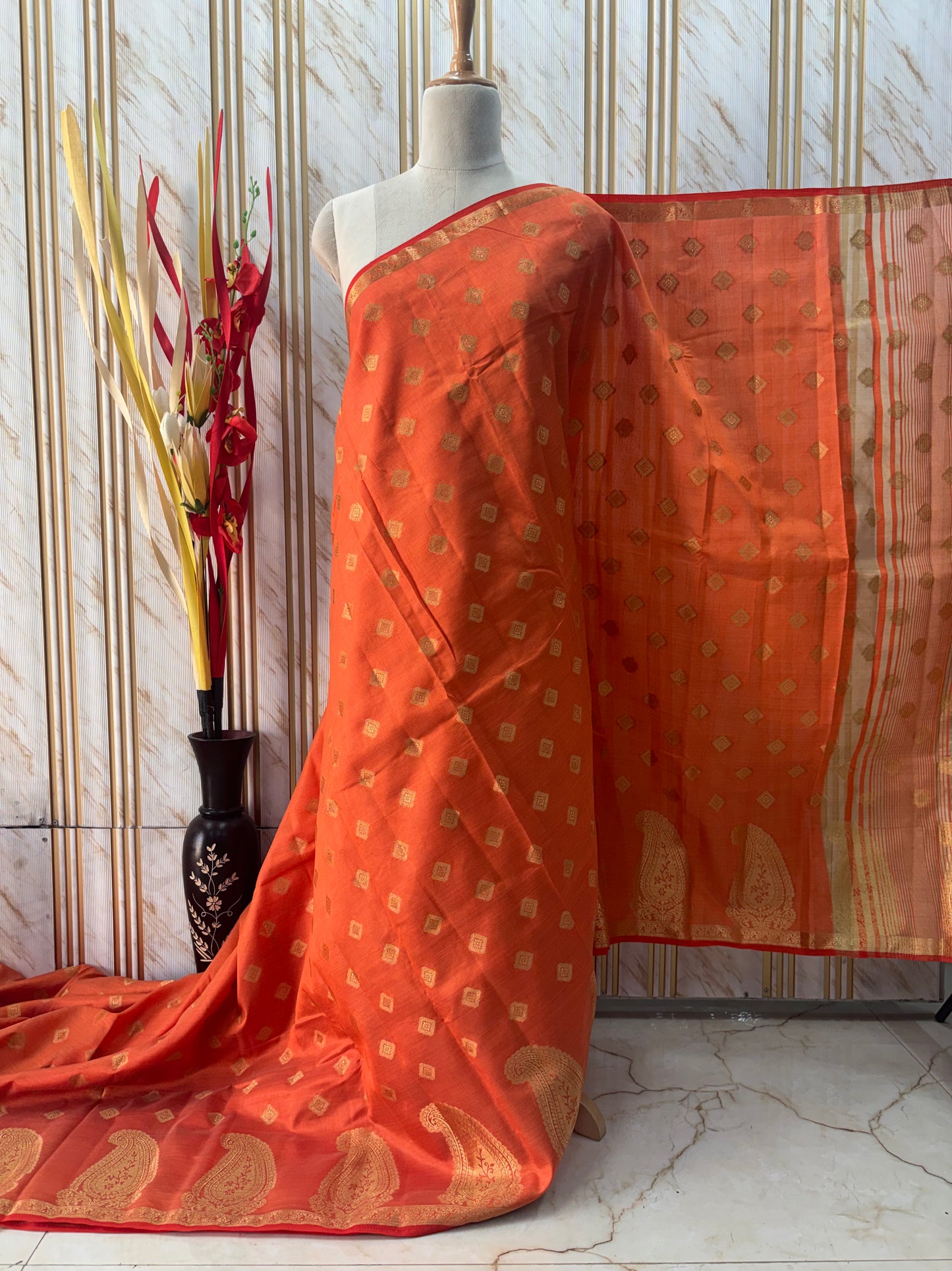 Tussar Saree (Mango Border)