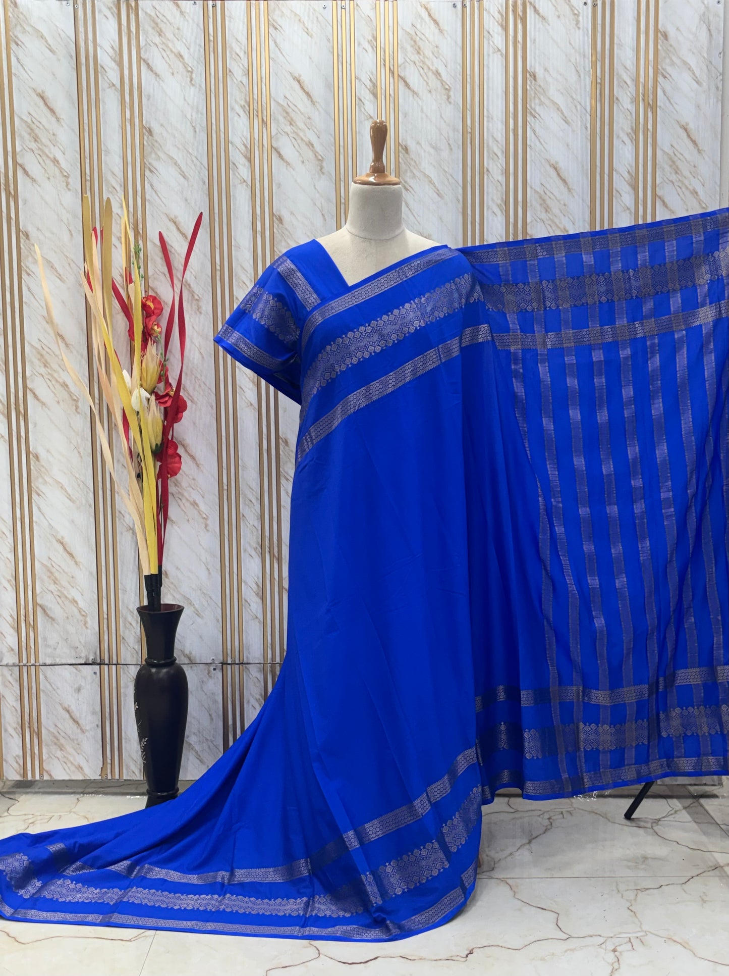 Semi Mysore Crepe (Big Triple Bentex Border)