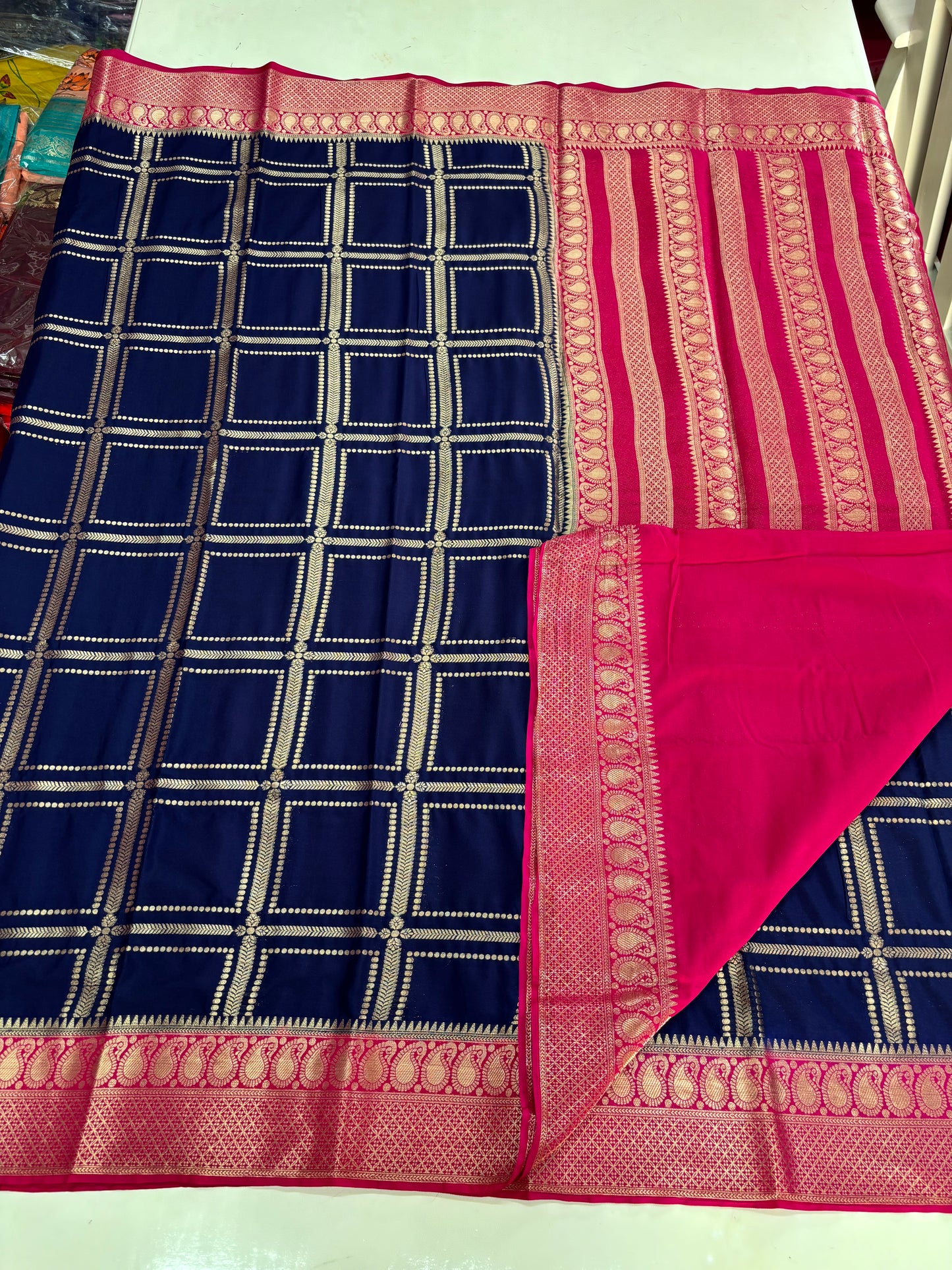 Semi Mysore Crepe (Premium, Rich Checks and Grand Chit Pallu)
