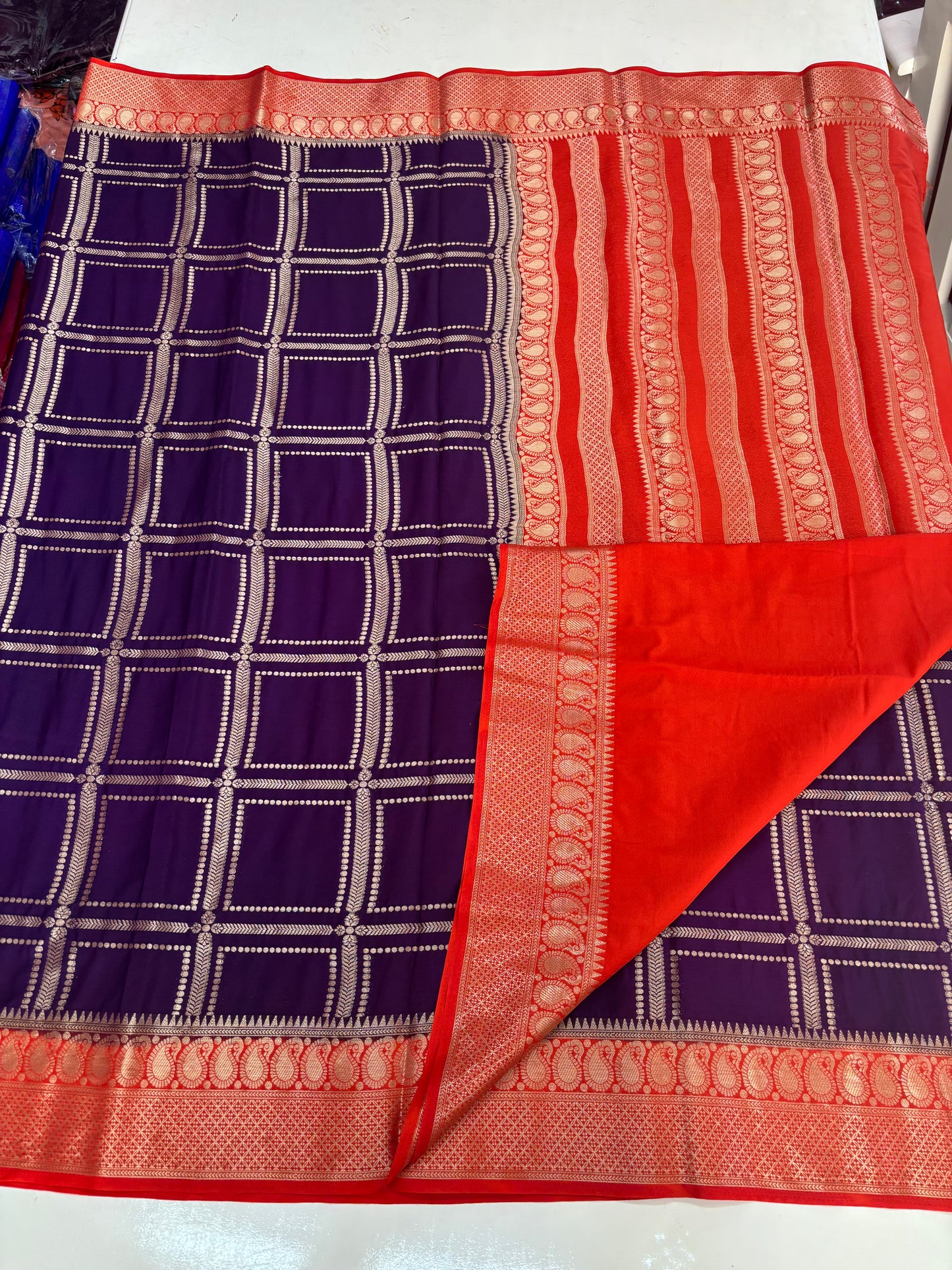 Semi Mysore Crepe (Premium, Rich Checks and Grand Chit Pallu)